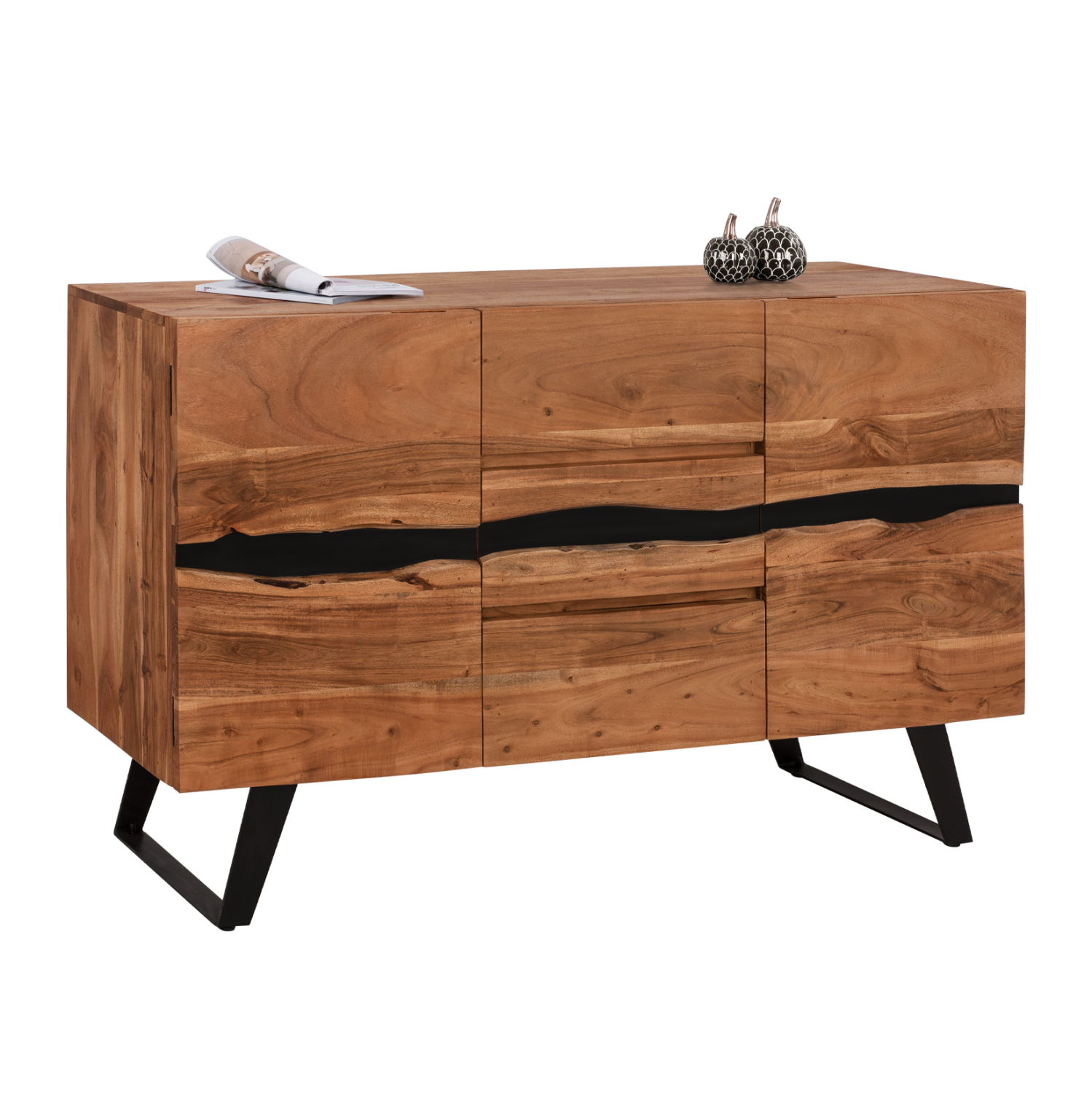 ΜΠΟΥΦΕΣ ΜΕ 3 ΣΥΡΤΑΡΙΑ ALICIA ΑΠΟ ΜΑΣΙΦ ΞΥΛΟ ΑΚΑΚΙΑΣ 148x44x86Υ εκ. 1