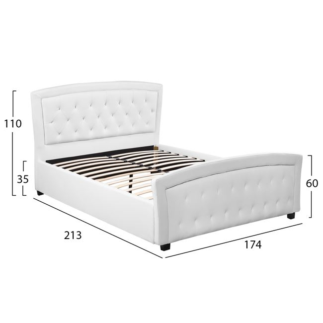 ΚΡΕΒΑΤΙ ODELIA ΜΕ PU ΛΕΥΚΟ 150x200 εκ. 2
