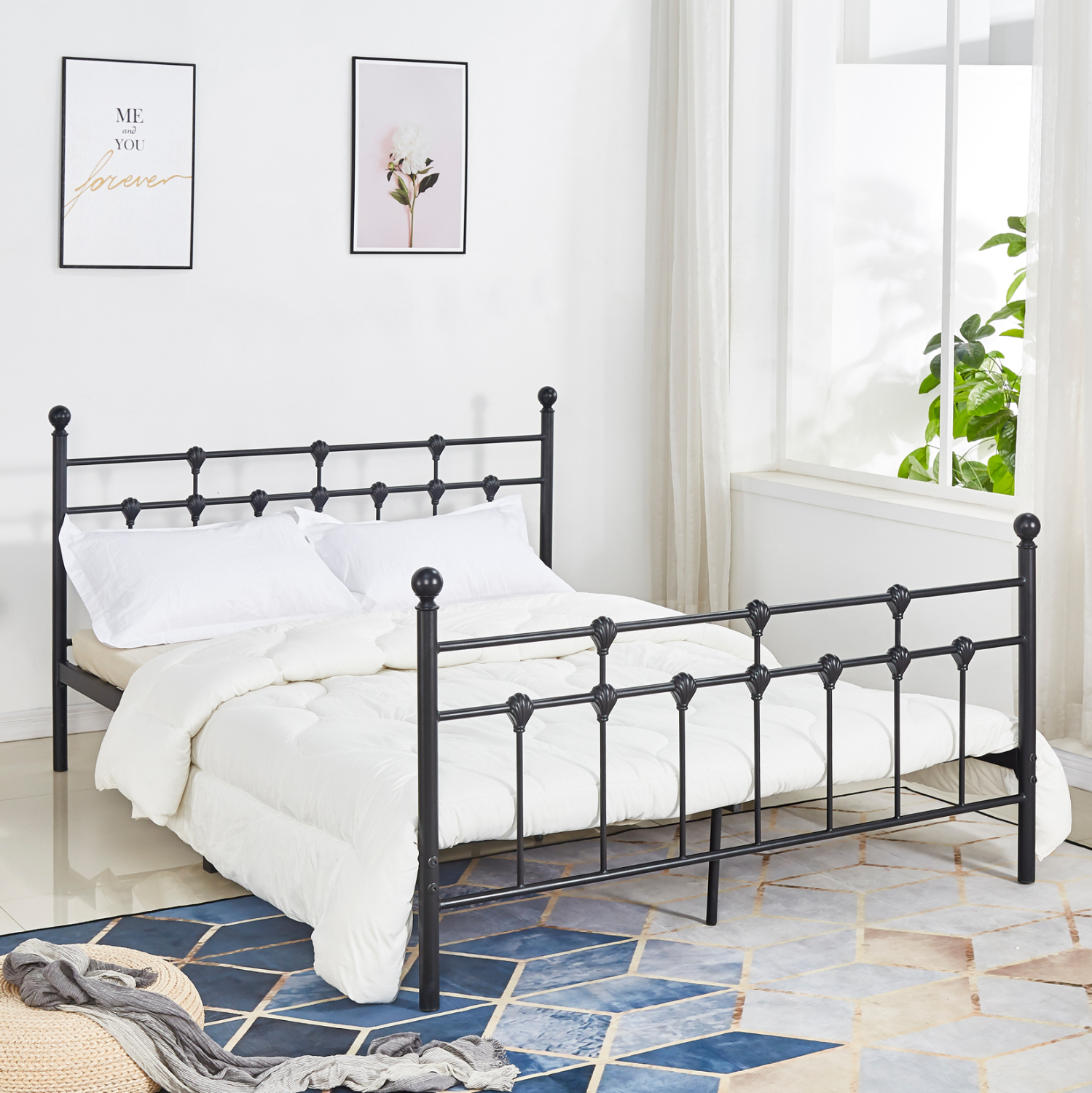 ΚΡΕΒΑΤΙ ΜΕΤΑΛΛΙΚΟ JACINDA 150x200 εκ. ΜΑΥΡΟ ΧΡΩΜΑ 1