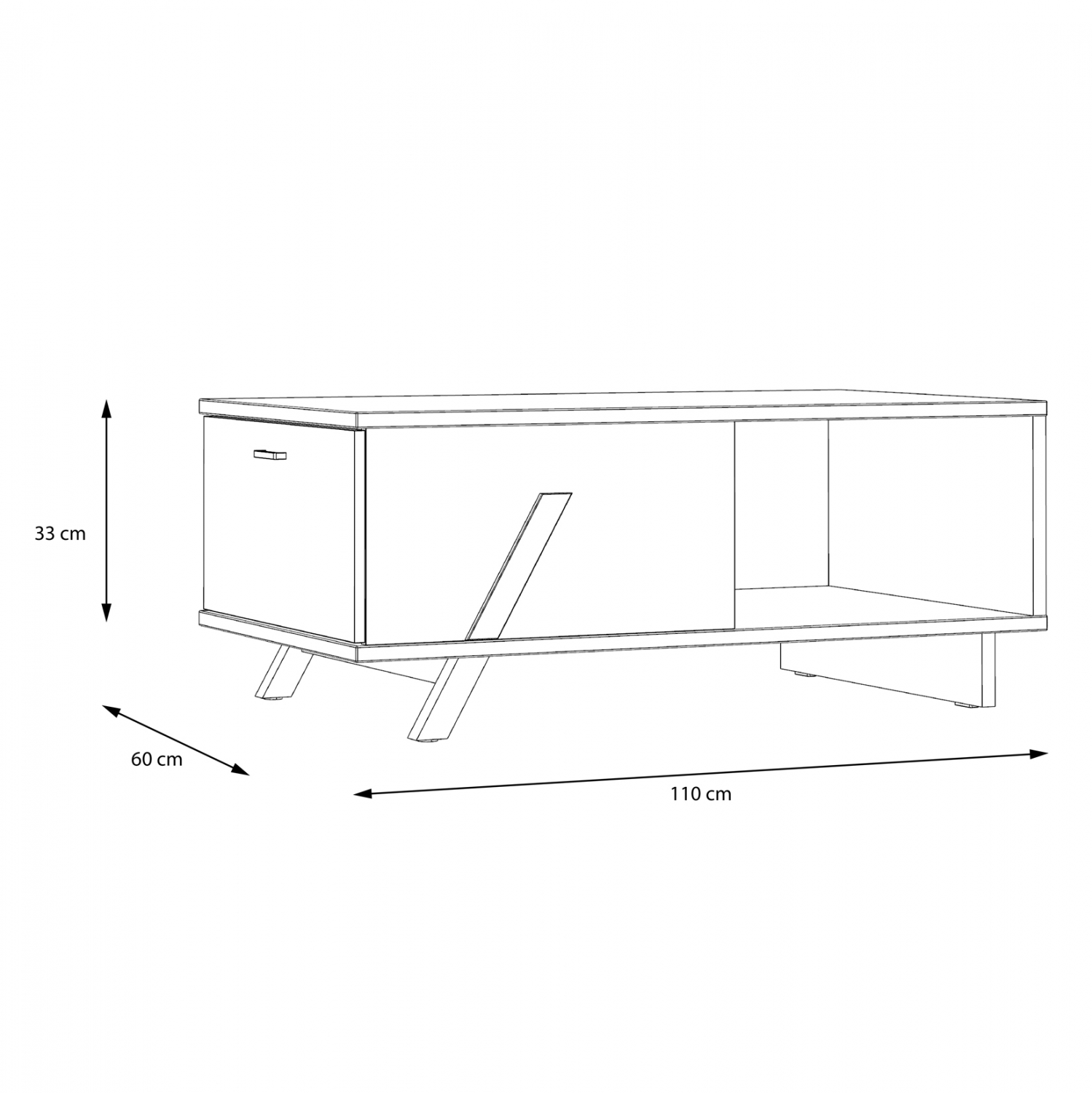 ΤΡΑΠΕΖΙ ΣΑΛΟΝΙΟΥ OTTO ΣΤΑΧΤΙ ΜΑΥΡΟ 110x60x33 εκ. 3