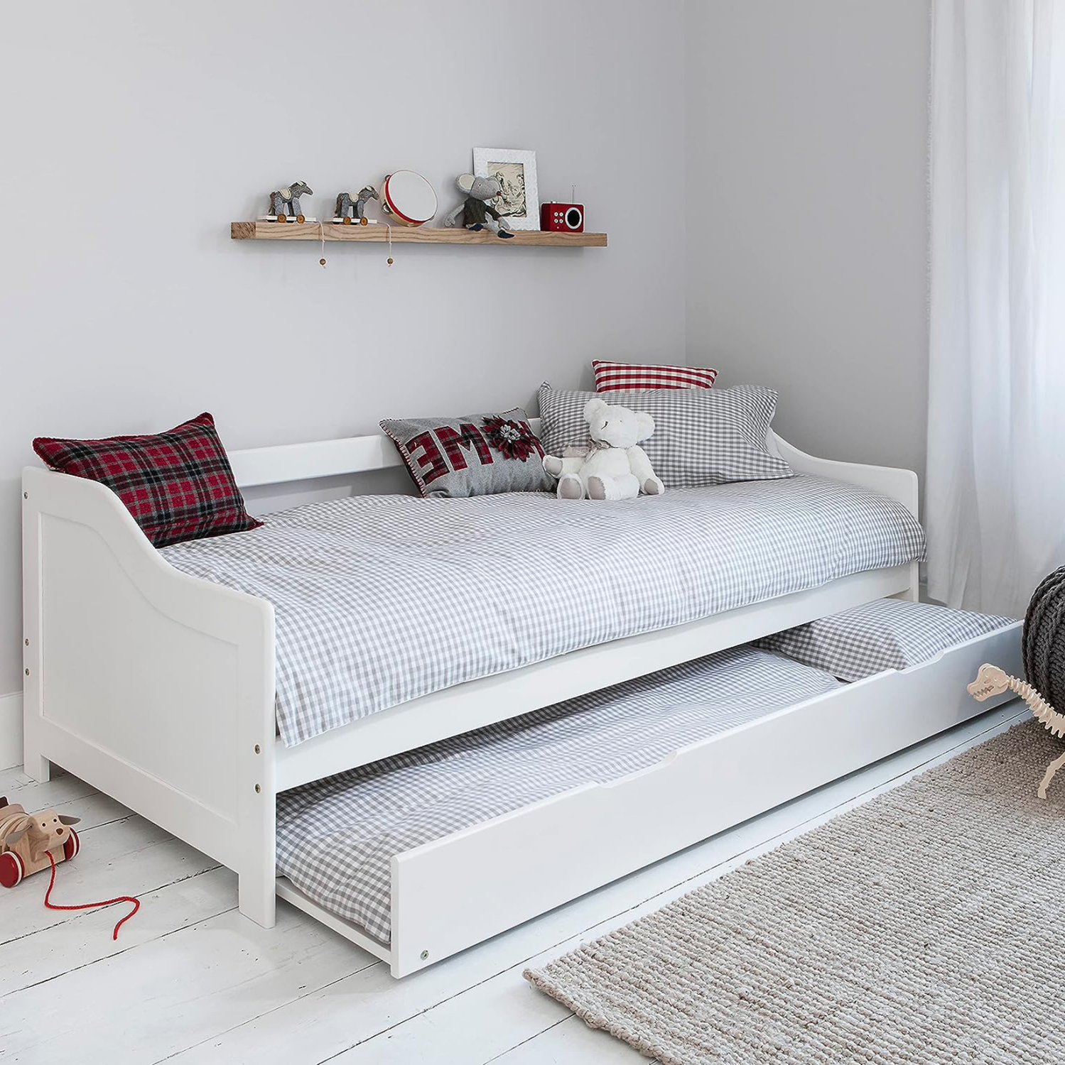 ΚΑΝΑΠΕΣ ΚΡΕΒΑΤΙ TRADDY ΞΥΛΟ ΠΕΥΚΟΥ ΛΕΥΚΟ ΓΙΑ ΣΤΡΩΜΑΤΑ 190x90εκ 2