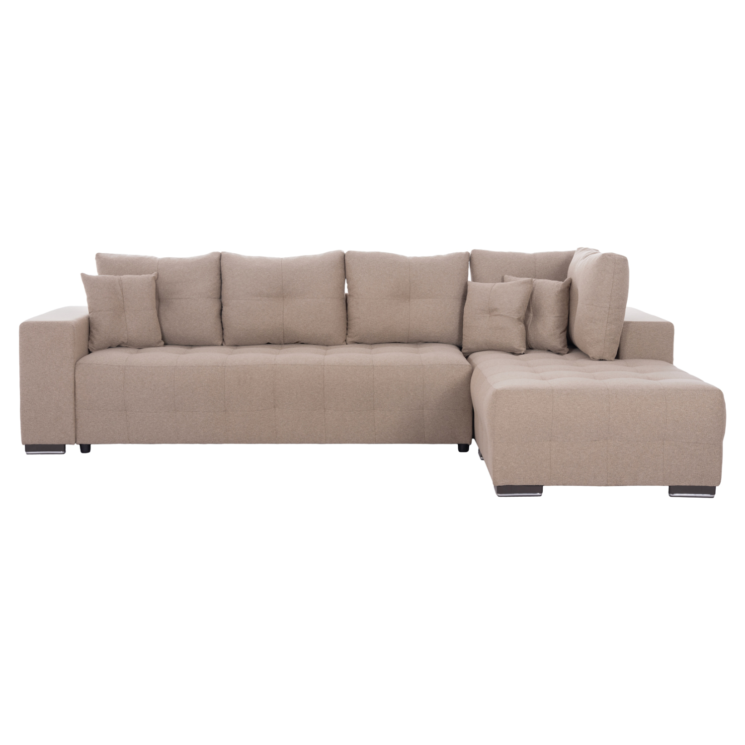 ΓΩΝΙΑΚΟΣ ΚΑΝΑΠΕΣ-ΚΡΕΒΑΤΙ ΜΕ ΑΠΟΘ.ΧΩΡΟ TRENDSTON ΜΠΕΖ ΥΦΑΣΜΑ 298x177x95Υεκ 4