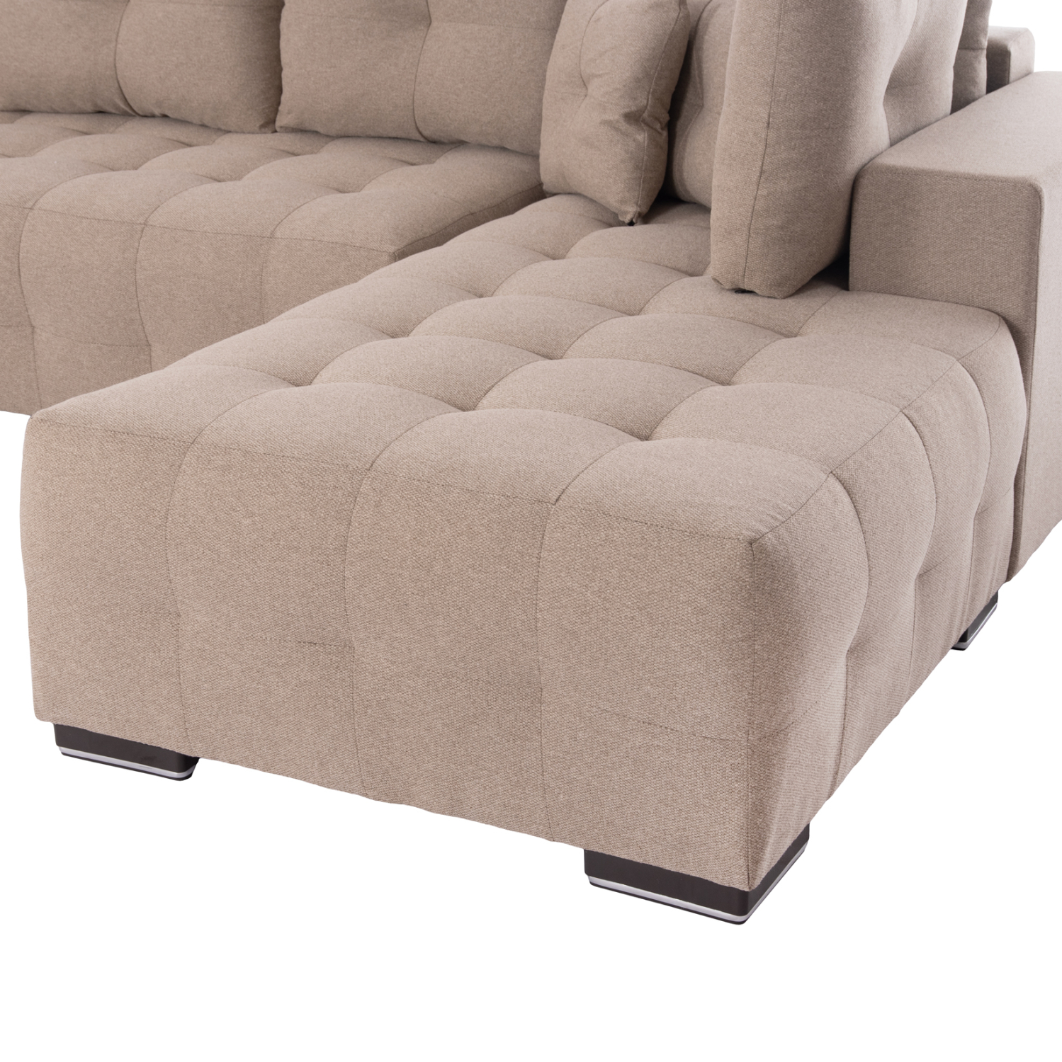 ΓΩΝΙΑΚΟΣ ΚΑΝΑΠΕΣ-ΚΡΕΒΑΤΙ ΜΕ ΑΠΟΘ.ΧΩΡΟ TRENDSTON ΜΠΕΖ ΥΦΑΣΜΑ 298x177x95Υεκ 9