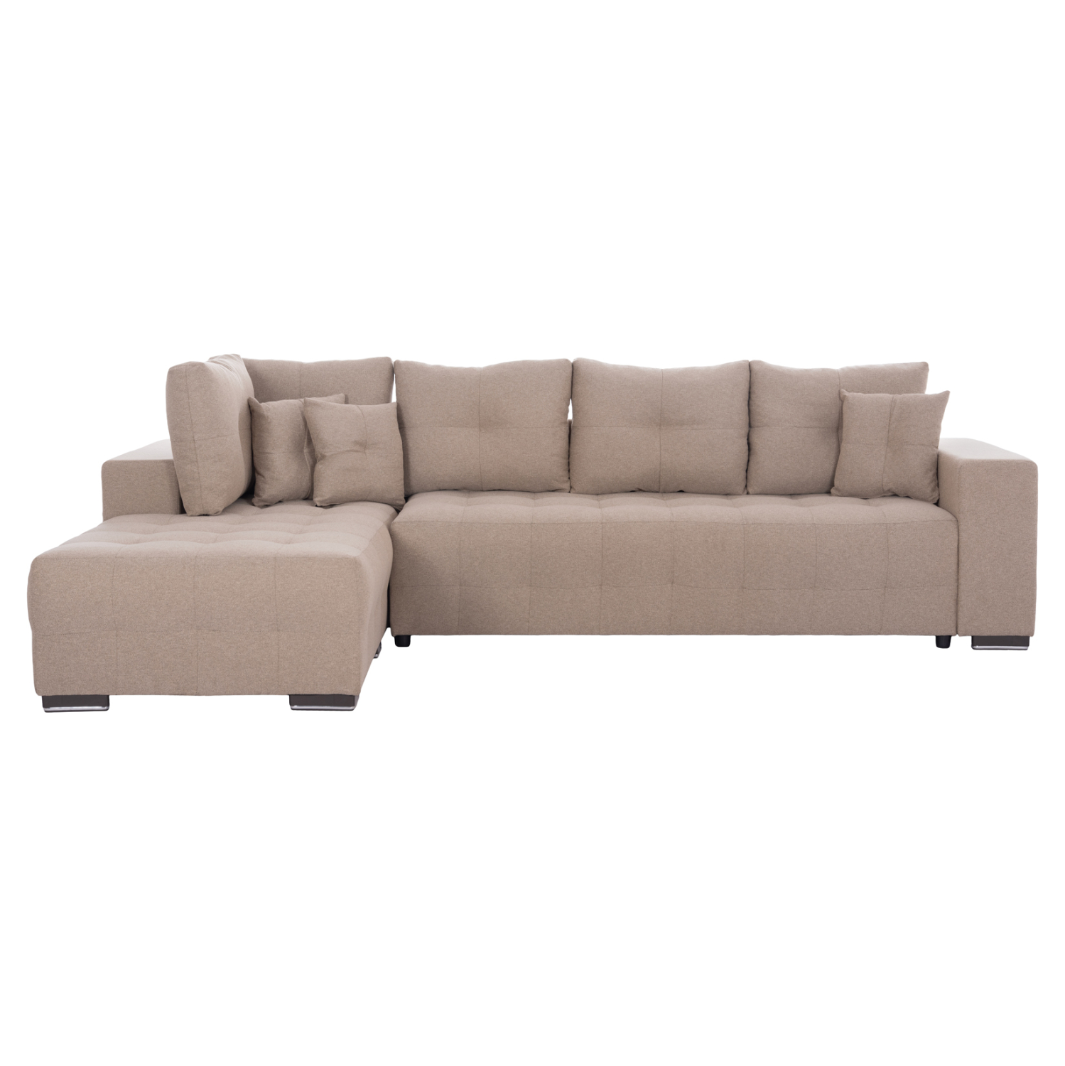 ΓΩΝΙΑΚΟΣ ΚΑΝΑΠΕΣ-ΚΡΕΒΑΤΙ ΜΕ ΑΠΟΘ.ΧΩΡΟ TRENDSTON ΜΠΕΖ ΥΦΑΣΜΑ 298x177x95Υεκ 4