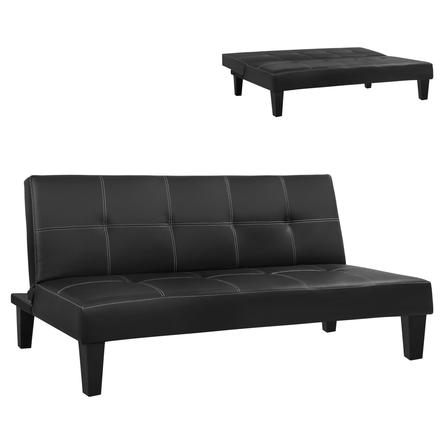ΚΑΝΑΠΕΣ ΚΡΕΒΑΤΙ 3Θ ΜΑΥΡΟΣ PU ΜΕ ΓΑΖΙΑ 186x90x82 1