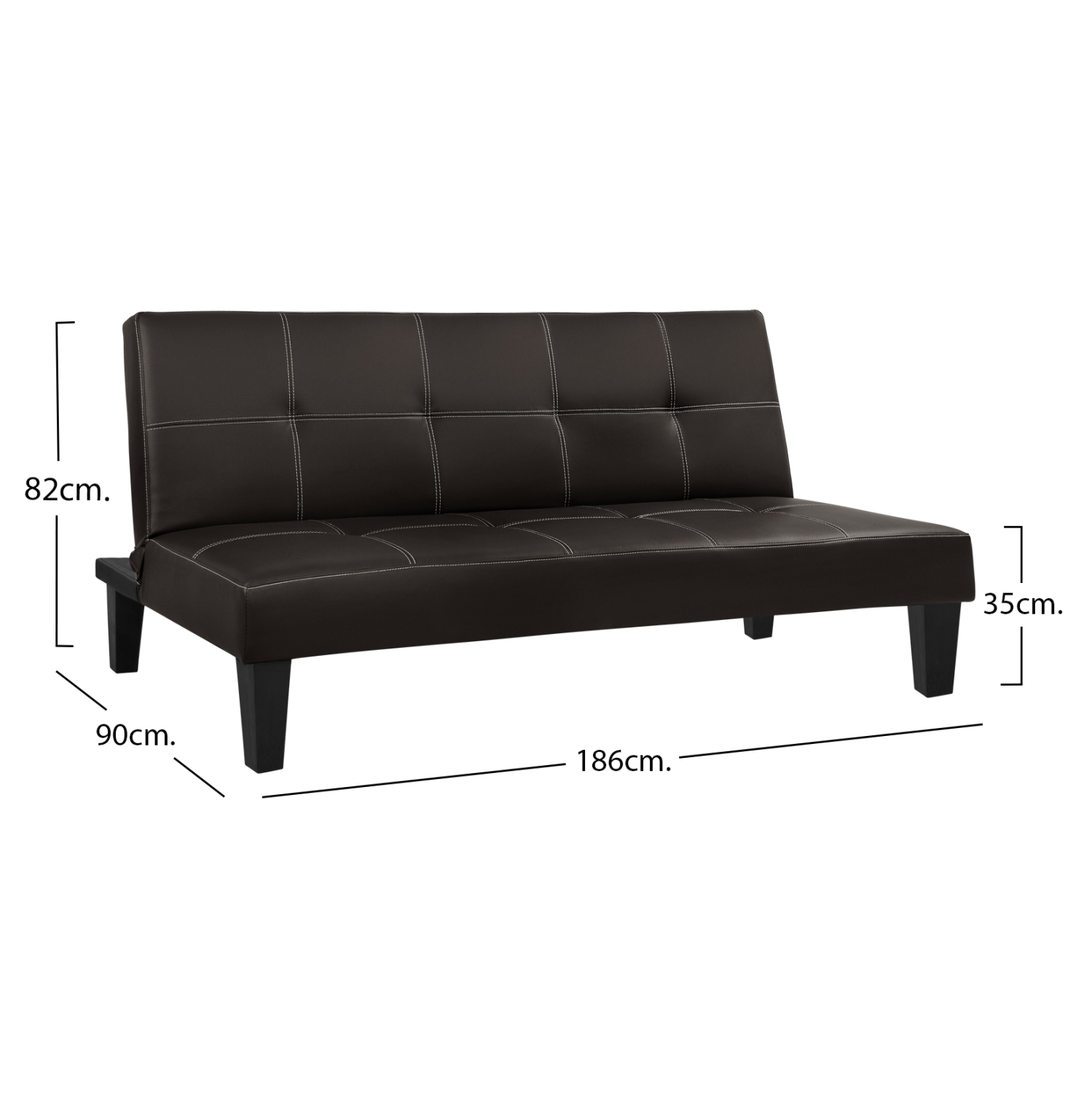 ΚΑΝΑΠΕΣ ΚΡΕΒΑΤΙ 3Θ ΚΑΦΕ PU ΜΕ ΓΑΖΙΑ 186x90x82 2