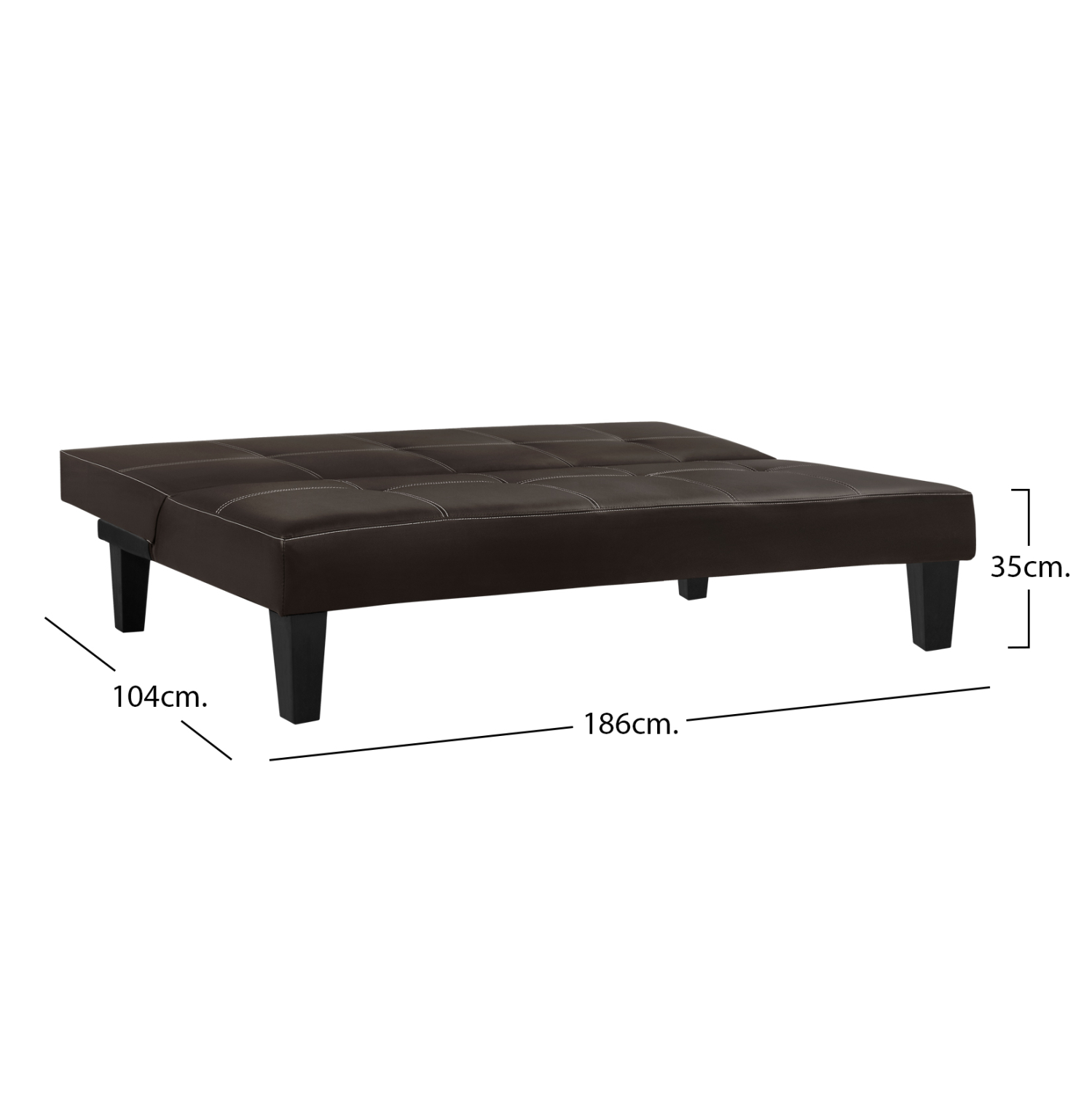 ΚΑΝΑΠΕΣ ΚΡΕΒΑΤΙ 3Θ ΚΑΦΕ PU ΜΕ ΓΑΖΙΑ 186x90x82 3