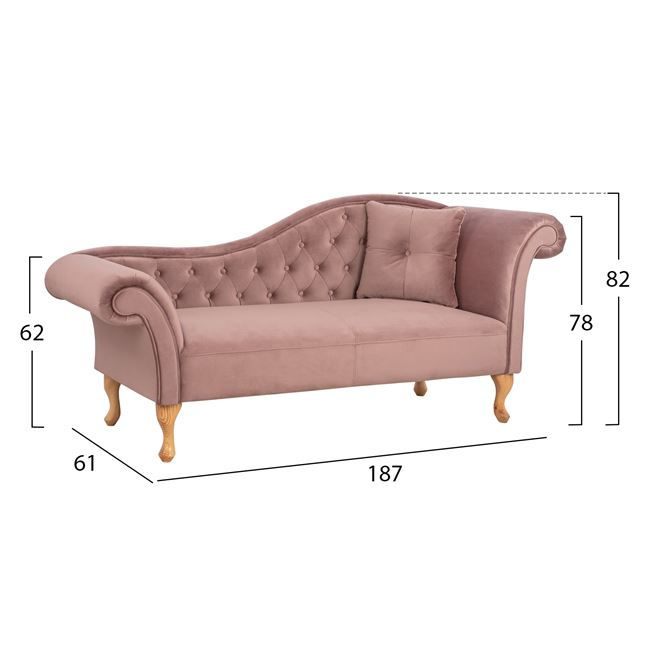 ΑΝΑΚΛΙΝΔΡΟ T.CHESTERFIELD ΣΑΠΙΟ ΜΗΛΟ ΒΕΛΟΥΔΟ NIOVI ΔΕΞΙ ΜΠΡΑΤΣΟ 187x61x82Y 2