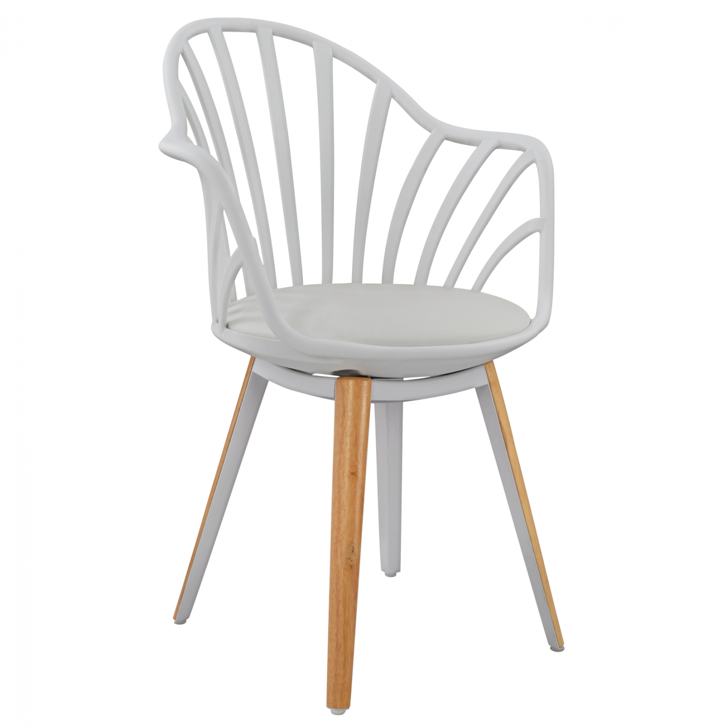 ΠΟΛΥΘΡΟΝΑ ΤΡΑΠΕΖΑΡΙΑΣ ANAIS ΛΕΥΚΗ ΜΕ ΞΥΛΙΝΑ ΠΟΔΙΑ 60x61x85,5 εκ. 1