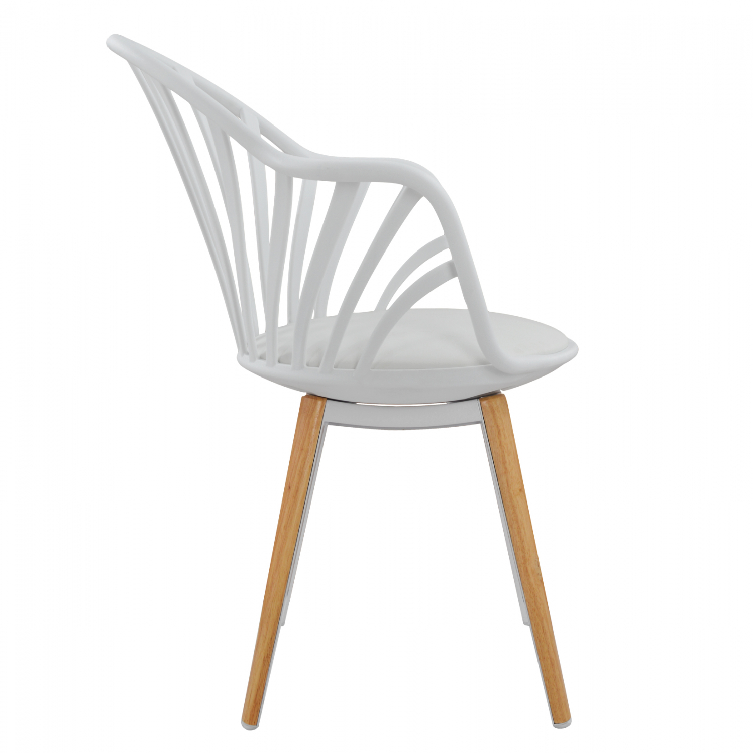 ΠΟΛΥΘΡΟΝΑ ΤΡΑΠΕΖΑΡΙΑΣ ANAIS ΛΕΥΚΗ ΜΕ ΞΥΛΙΝΑ ΠΟΔΙΑ 60x61x85,5 εκ. 4