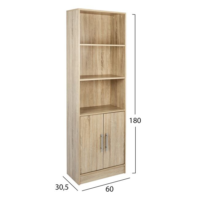 ΒΙΒΛΙΟΘΗΚΗ ΜΕΛΑΜΙΝΗΣ ENSLEY SONAMA 60X30X180 εκ. 2