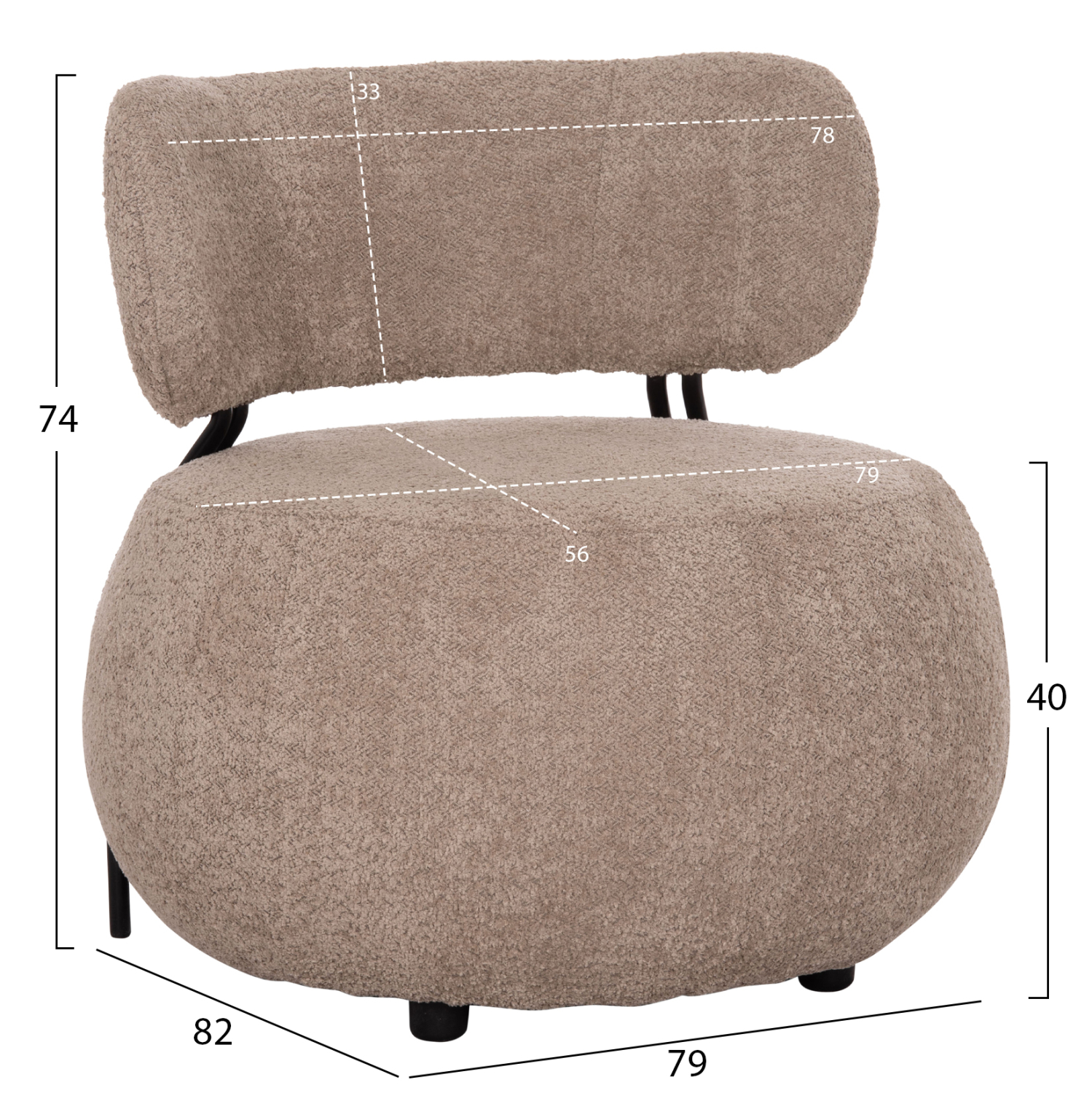 ΠΟΛΥΘΡΟΝΑ ΣΤΡΟΓΓΥΛΗ KARSEN ΣΚΟΥΡΟ ΜΠΕΖ ΜΠΟΥΚΛΕ ΥΦΑΣΜΑ 79x82x74Υεκ. 2