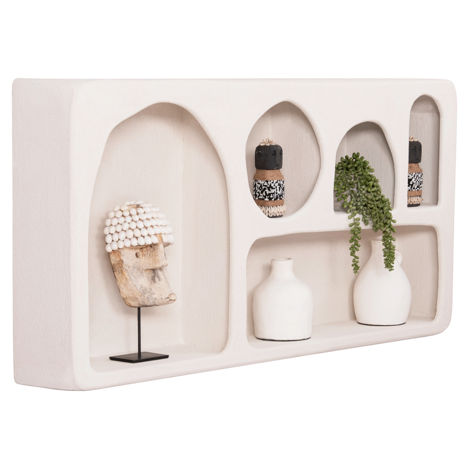 ΡΑΦΙ ΤΟΙΧΟΥ ΣΕΙΡΑ SANTORINI MDF ΣΕ ΥΠΟΛΕΥΚΟ 120x18x60Υεκ. 1