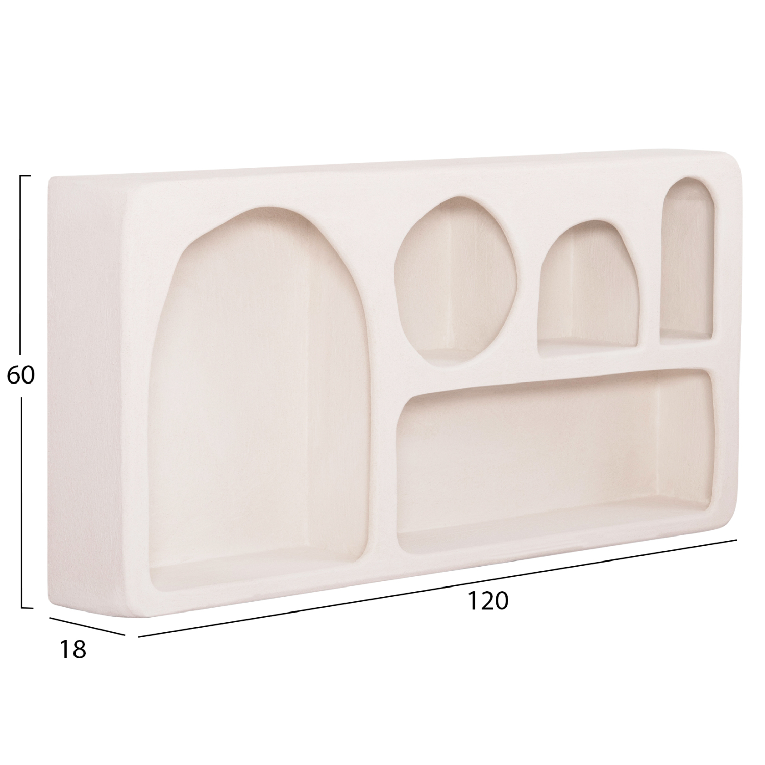 ΡΑΦΙ ΤΟΙΧΟΥ ΣΕΙΡΑ SANTORINI MDF ΣΕ ΥΠΟΛΕΥΚΟ 120x18x60Υεκ. 2
