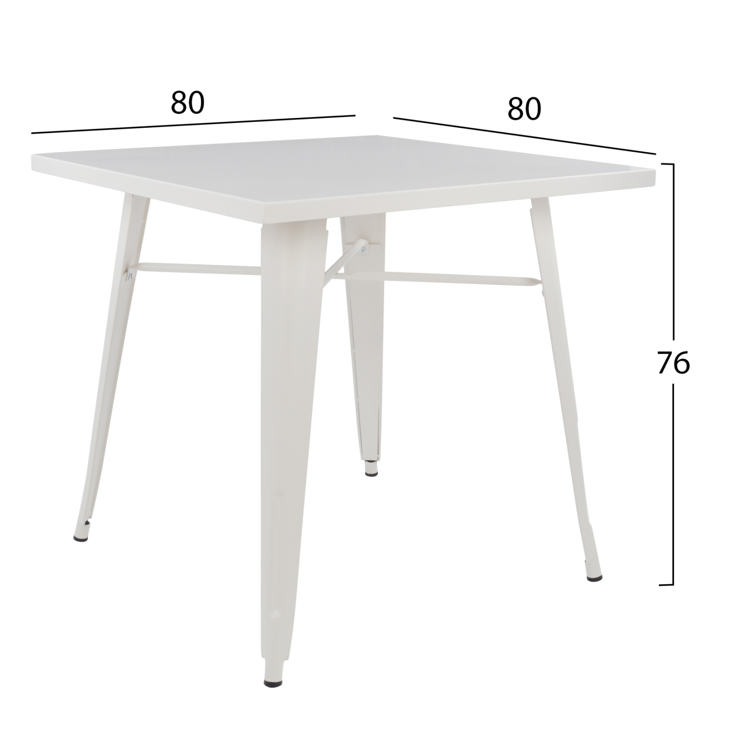 ΤΡΑΠΕΖΙ ΜΕΤΑΛΛΙΚΟ MILK WHITE ΜΑΤ 80X80X76 2