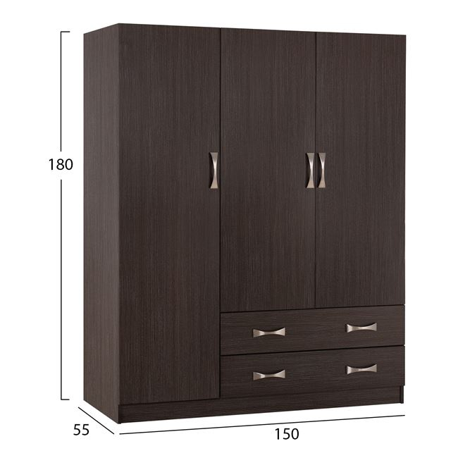 ΝΤΟΥΛΑΠΑ 3ΦΥΛΛΗ CARLY ΜΕ ΔΥΟ ΣΥΡΤΑΡΙΑ ZEBRANO 150X55Χ180Υεκ. 2