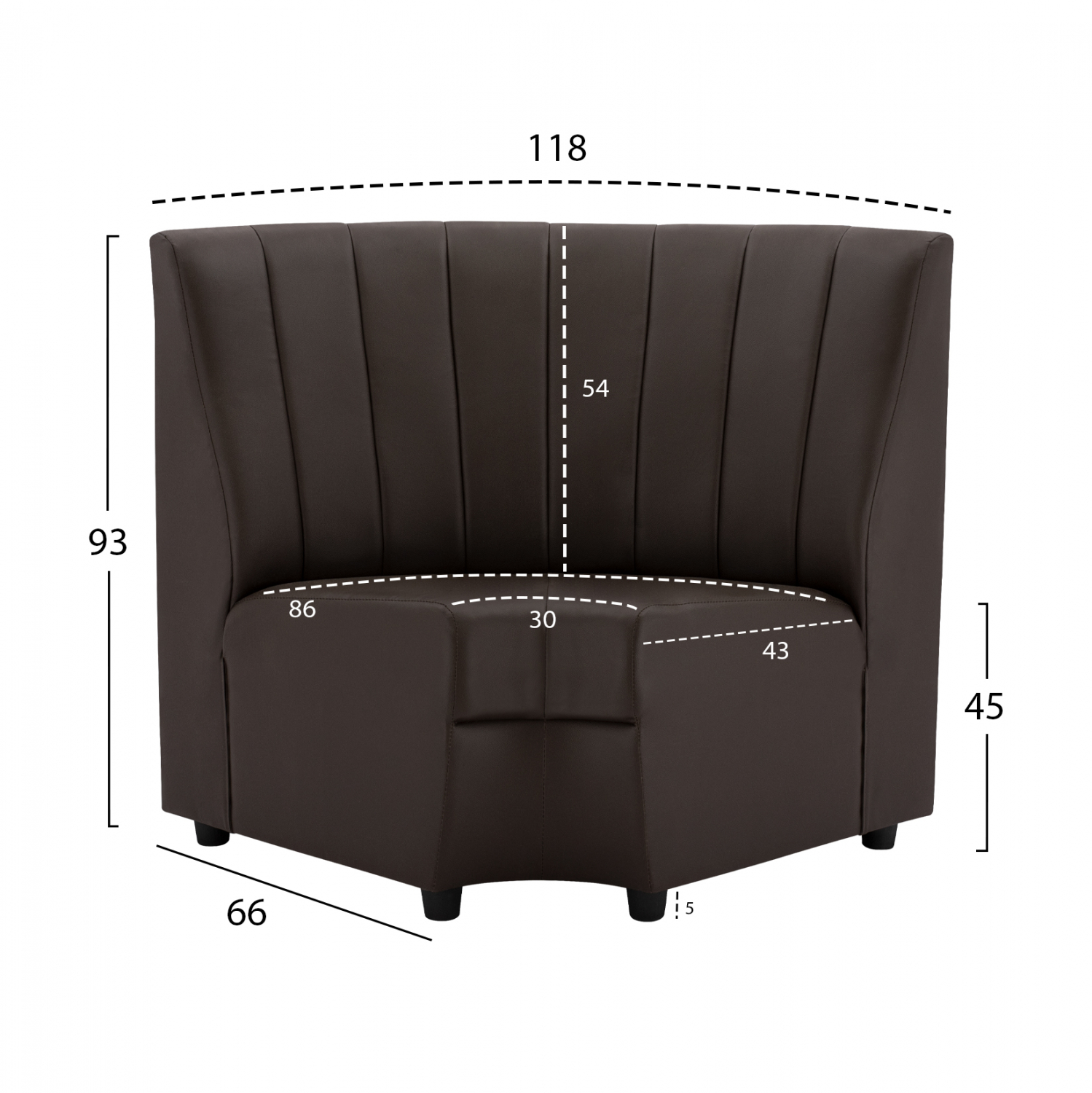 ΚΑΝΑΠΕΣ ΓΩΝΙΑΚΟΣ LANDON ΑΠΟ ΤΕΧΝΟΔΕΡΜΑ ΚΑΦΕ 118x66x93Υ εκ. 2