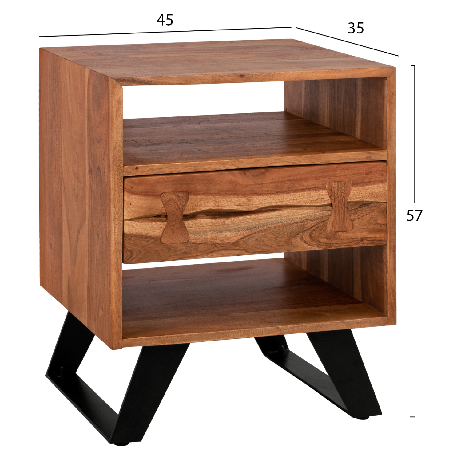 ΚΟΜΟΔΙΝΟ FANSI ΑΠΟ ΜΑΣΙΦ ΞΥΛΟ ΑΚΑΚΙΑΣ 45x35x57Y εκ. 2