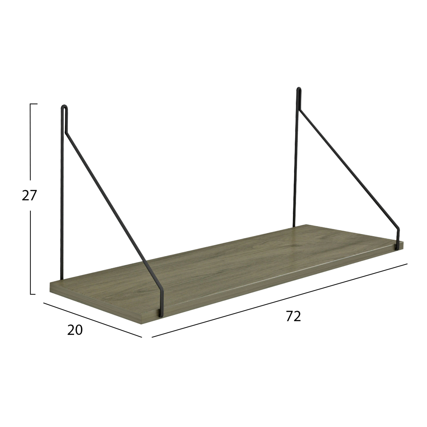 ΡΑΦΙ ΤΟΙΧΟΥ AGILAN ΜΕΛΑΜΙΝΗΣ OLIVE GREY 72x20x27Y εκ. 2