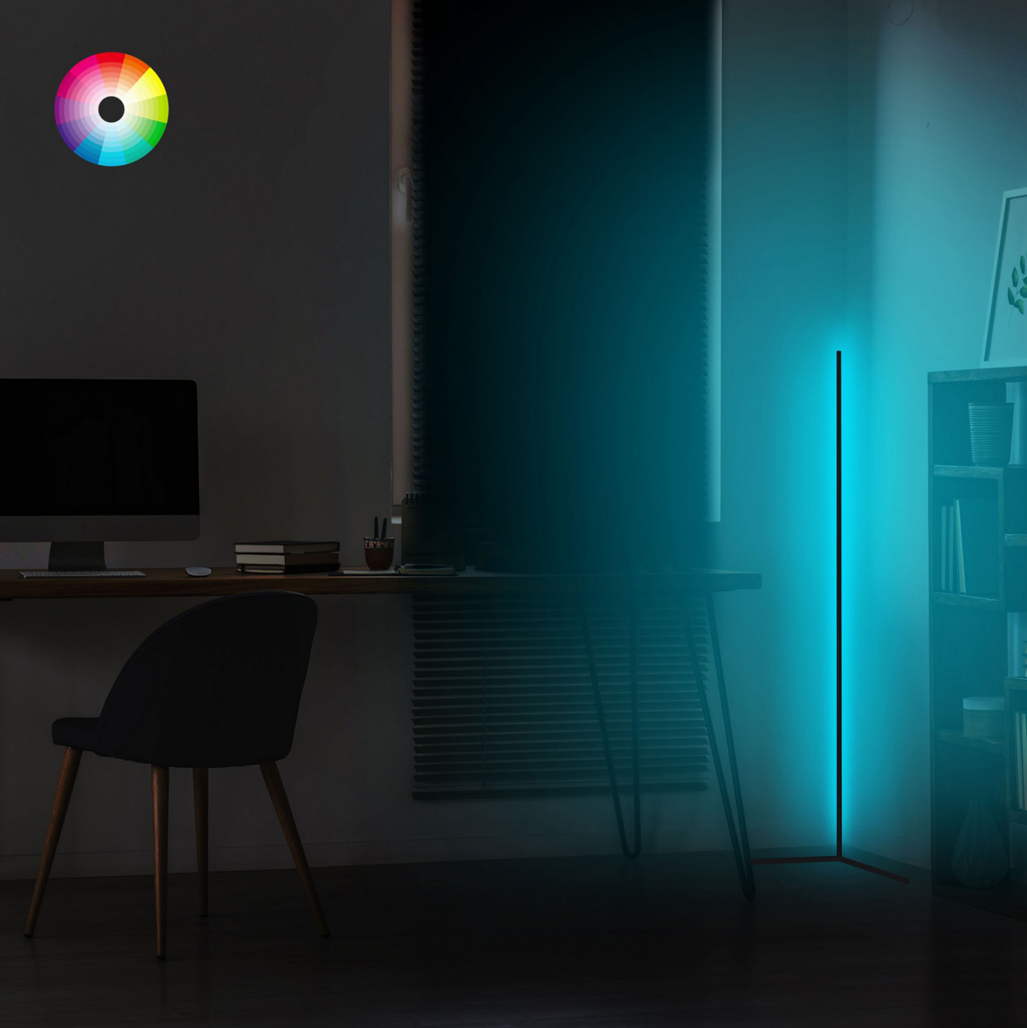 ΦΩΤΙΣΤΙΚΟ ΔΑΠΕΔΟΥ ΜΑΥΡΟ ΜΕ RGB LED &amp; ΑΣΥΡΜΑΤΟ ΧΕΙΡΙΣΤΗΡΙΟ 30x30x120 εκ. 7