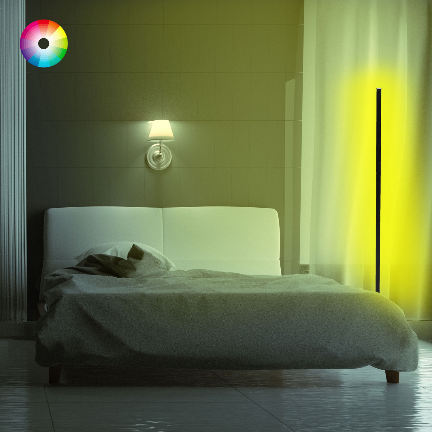 ΦΩΤΙΣΤΙΚΟ ΔΑΠΕΔΟΥ ΜΑΥΡΟ ΜΕ RGB LED &amp; ΑΣΥΡΜΑΤΟ ΧΕΙΡΙΣΤΗΡΙΟ 30x30x120 εκ. 8