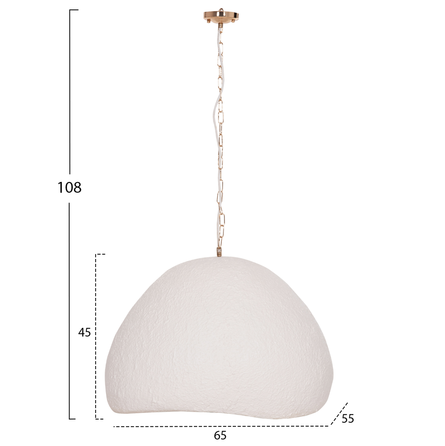 ΦΩΤΙΣΤΙΚΟ ΟΡΟΦΗΣ ΚΡΕΜΑΣΤΟ JAYLEN FIBER CEMENT ΛΕΥΚΟ 65x55x45Υεκ. 2
