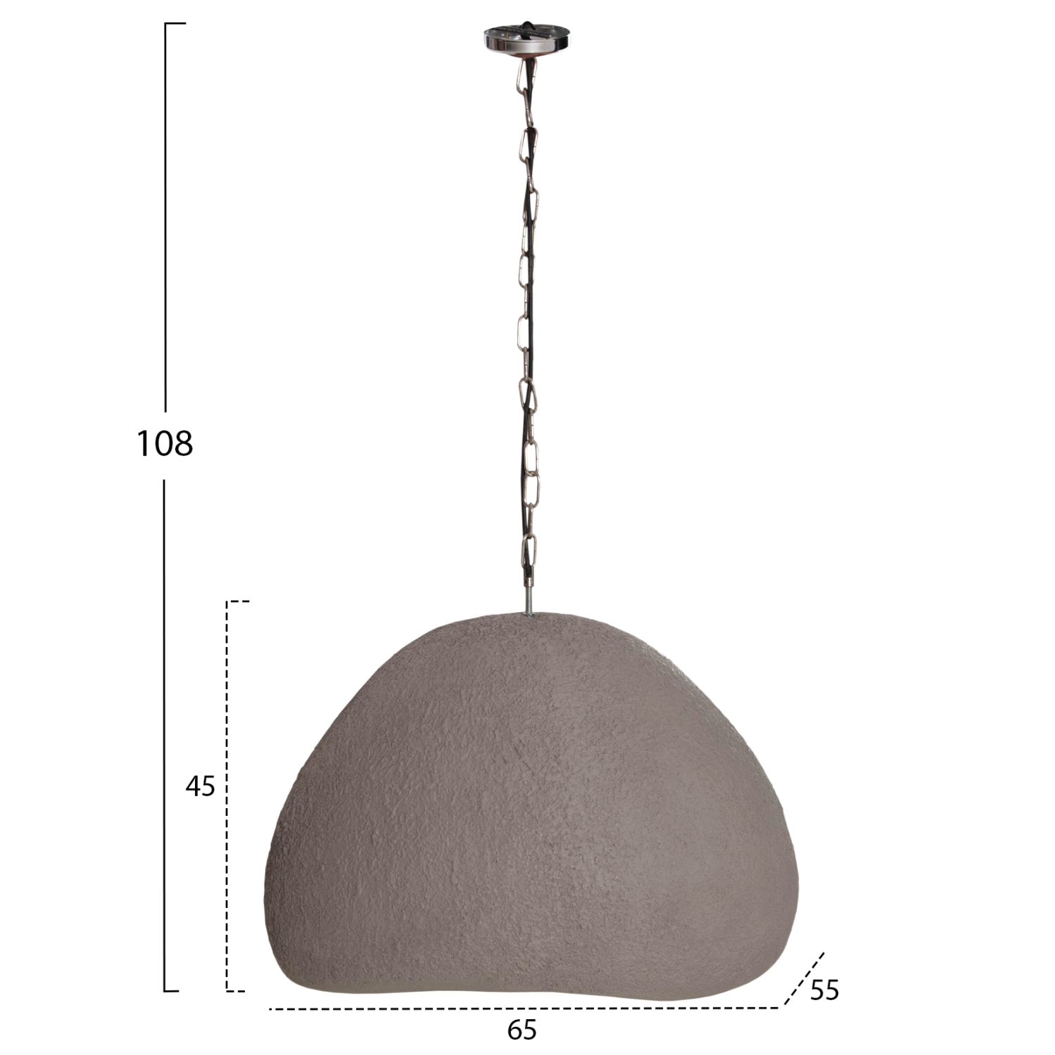ΦΩΤΙΣΤΙΚΟ ΟΡΟΦΗΣ ΚΡΕΜΑΣΤΟ JAYLEN FIBER CEMENT ΓΚΡΙ 65x55x45Υεκ. 2