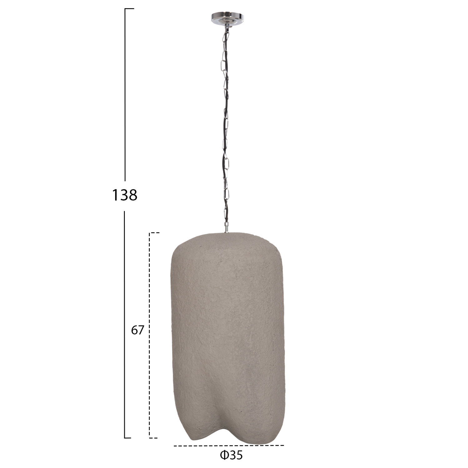 ΦΩΤΙΣΤΙΚΟ ΟΡΟΦΗΣ ΚΡΕΜΑΣΤΟ LOGKY --FIBER CEMENT ΓΚΡΙ 35x35x67Υεκ 2