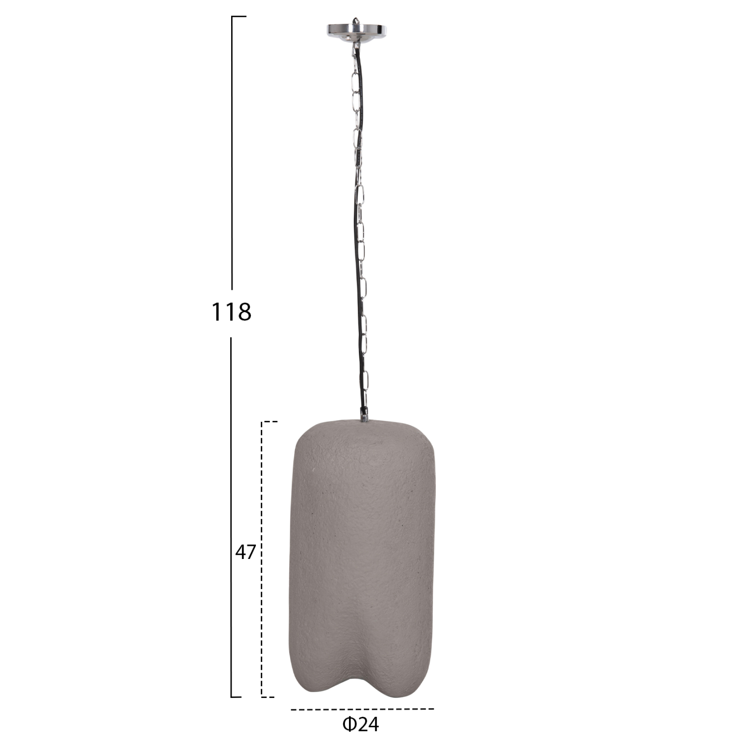 ΦΩΤΙΣΤΙΚΟ ΟΡΟΦΗΣ ΚΡΕΜΑΣΤΟ LOGKY --FIBER CEMENT ΓΚΡΙ Φ24x47Υεκ 2