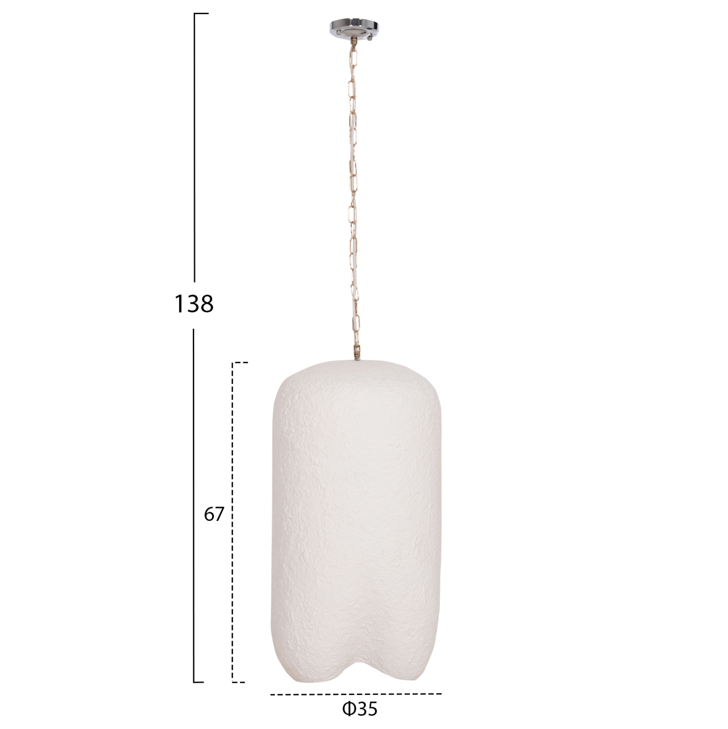 ΦΩΤΙΣΤΙΚΟ ΟΡΟΦΗΣ ΚΡΕΜΑΣΤΟ LOGKY --FIBER CEMENT ΛΕΥΚΟ 35x35x67Υεκ 2