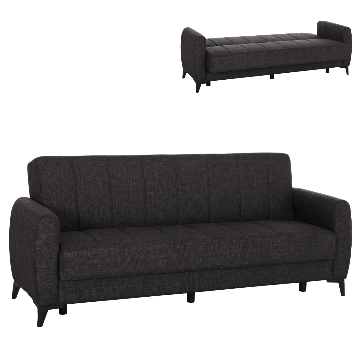 ΚΑΝΑΠΕΣ ΚΡΕΒΑΤΙ ΜΕ ΑΠΟΘ.ΧΩΡΟ TΡΙΘΕΣΙΟΣ NIKKO ΓΚΡΙ ΥΦΑΣΜΑ 209x76x83Υεκ. 1