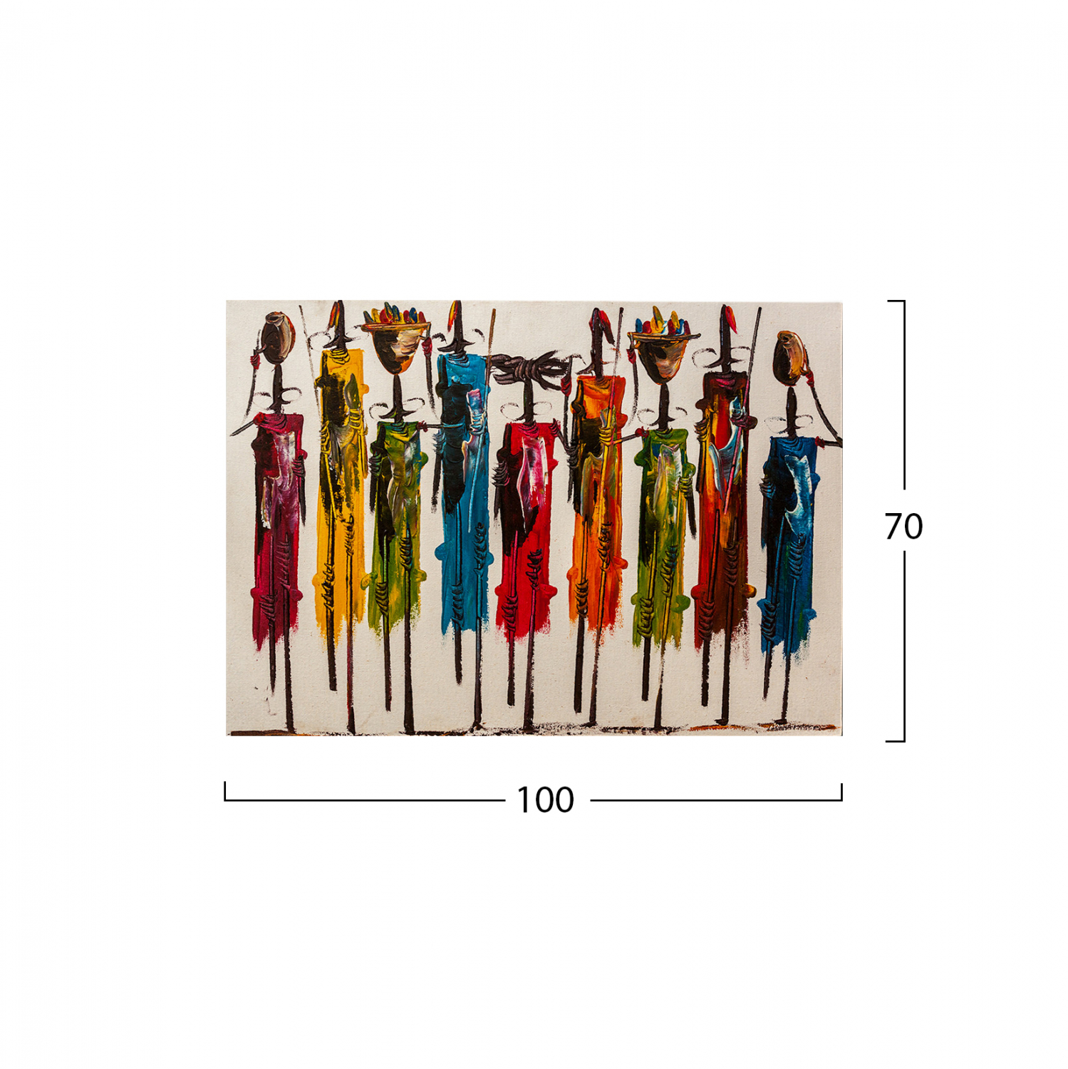 ΠΙΝΑΚΑΣ ΚΑΜΒΑΣ COLORFUL AFRICAN ART 100X3X70 εκ. 2