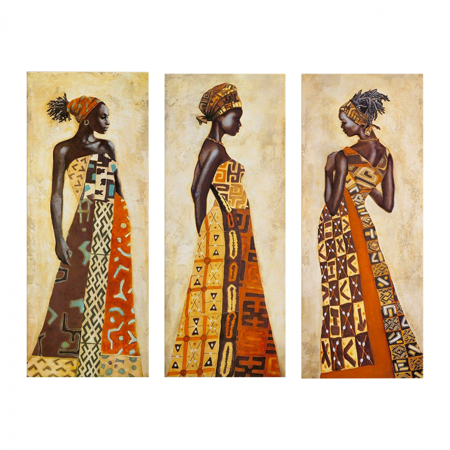 ΠΙΝΑΚΑΣ ΤΡΙΠΤΥΧΟ MDF AFRICAN STYLE WOMEN 60X0,3X50 εκ. 1