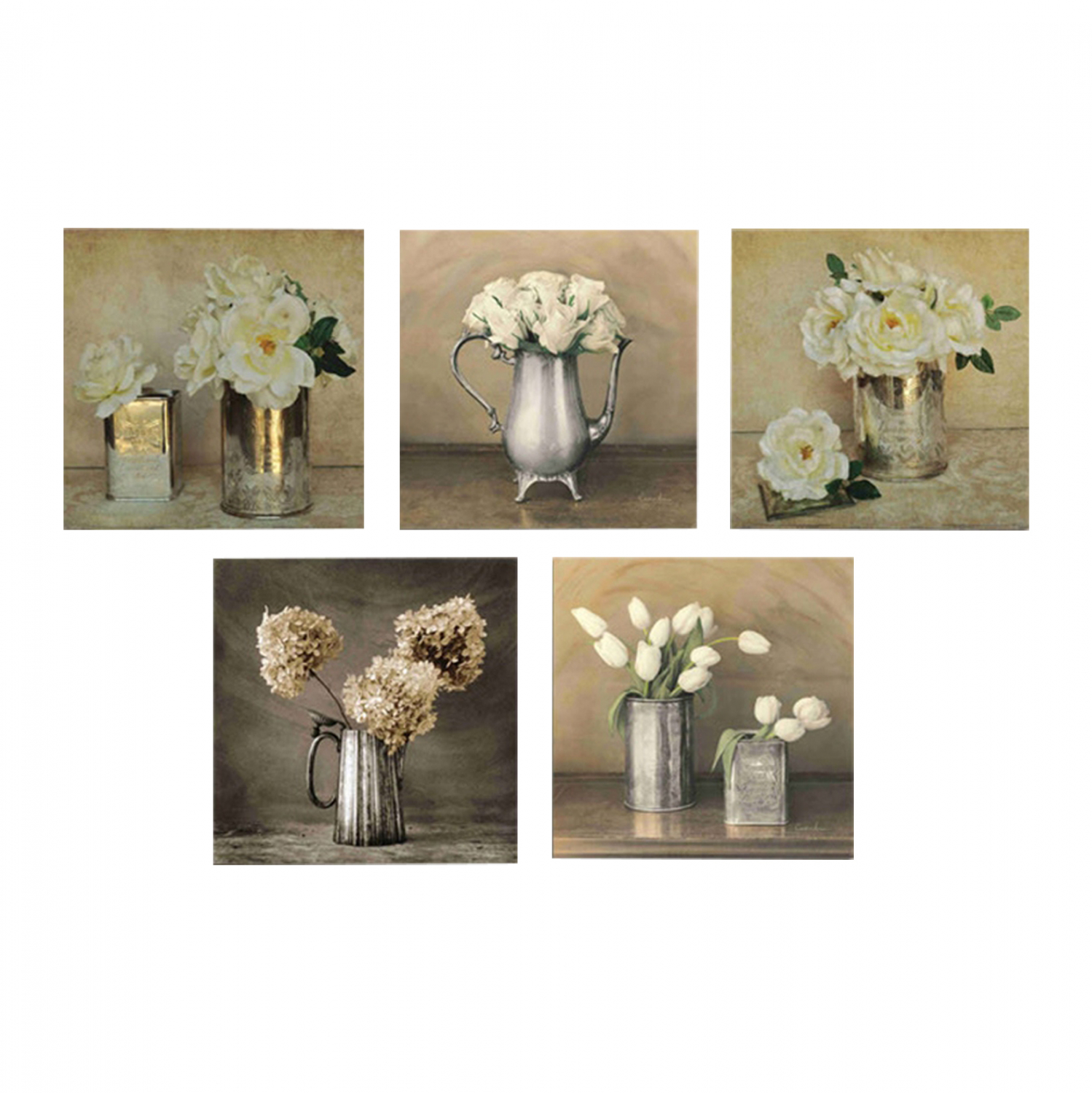 ΠΙΝΑΚΑΣ ΠΕΝΤΑΠΤΥΧΟ MDF ROMANTIC FLOWERS 75X0,3X15 εκ. 1