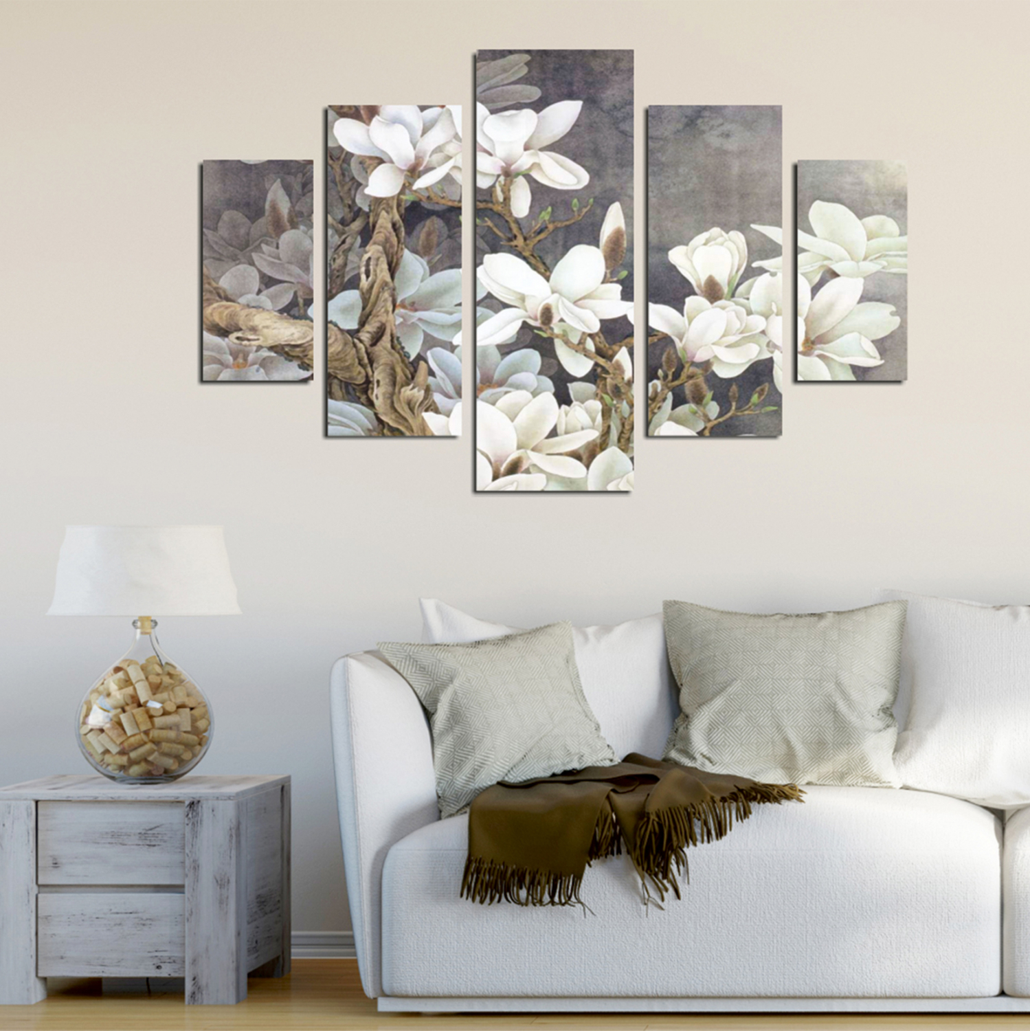 ΠΕΝΤΑΠΤΥΧΟΣ ΠΙΝΑΚΑΣ MDF MAGNOLIA KOBUS 82X56x0,3 εκ. 3