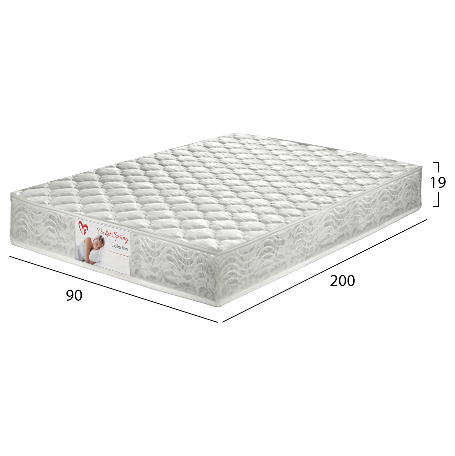 ΣΤΡΩΜΑ POCKET SPRING ΜΟΝΟ 90x200 ΔΙΠΛΗΣ ΟΨΗΣ 2