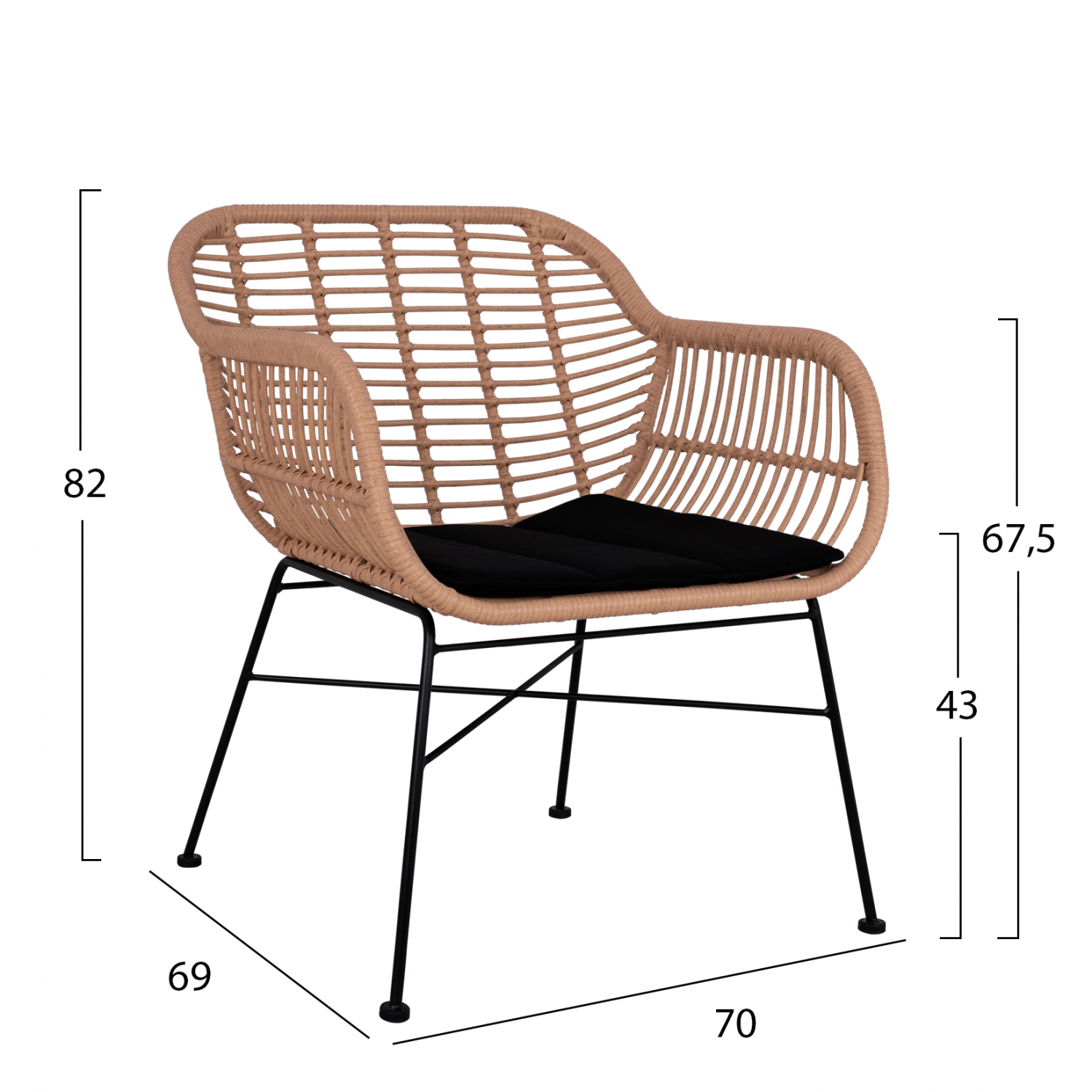 ΣΕΤ ΣΑΛΟΝΙ 4ΤΜΧ ALLEGRA ΜΕΤΑΛΛΟ &amp; WICKER ΣΕ ΜΠΕΖ ΧΡΩΜΑ 3