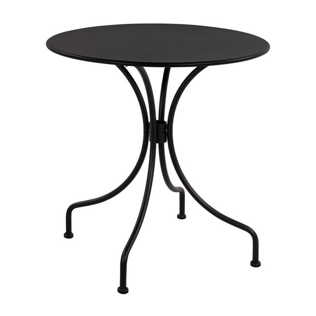 ΤΡΑΠΕΖΙ ΜΕΤΑΛΛΙΚΟ AMORE ΜΑΥΡΟ Φ70Χ71Υεκ. 1