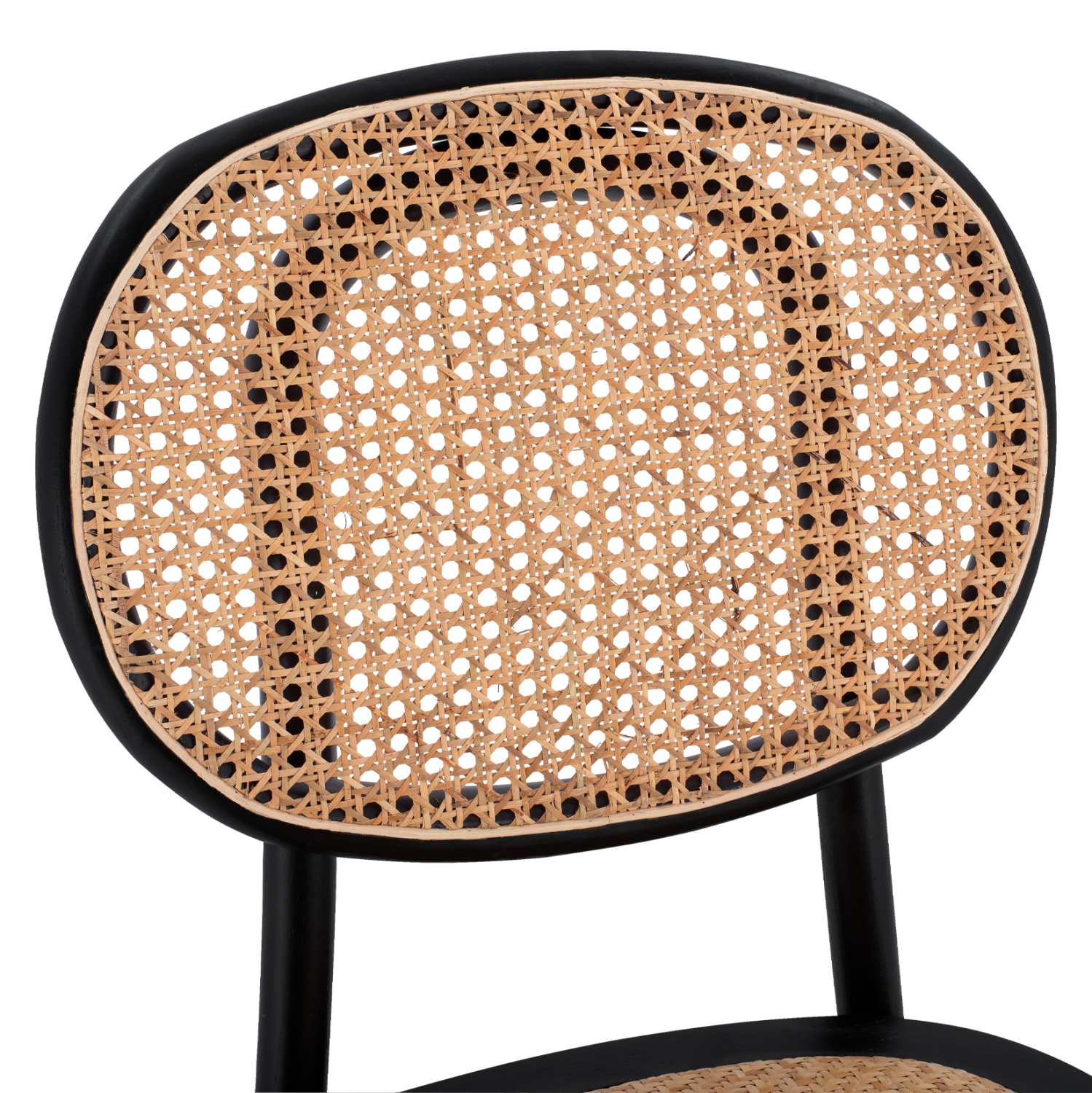 ΚΑΡΕΚΛΑ ΞΥΛΙΝΗ PENNY ΜΕ ΠΛΕΞΗ RATTAN ΣΕ ΜΑΥΡΗ ΑΠΟΧΡΩΣΗ 44x51x87 εκ. 8