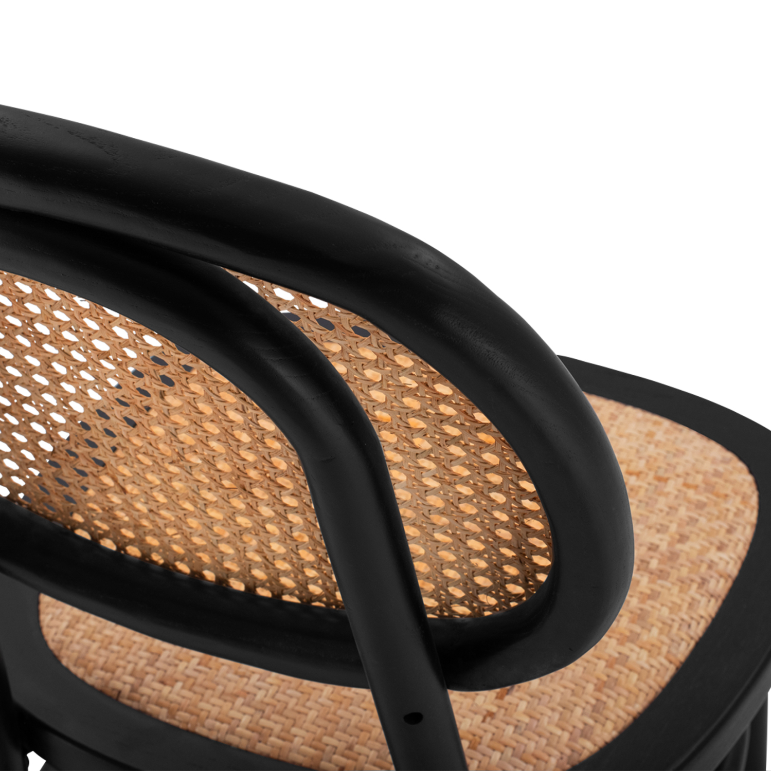 ΚΑΡΕΚΛΑ ΞΥΛΙΝΗ PENNY ΜΕ ΠΛΕΞΗ RATTAN ΣΕ ΜΑΥΡΗ ΑΠΟΧΡΩΣΗ 44x51x87 εκ. 9