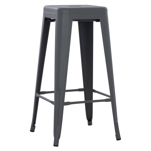 ΣΚΑΜΠΟ BAR ΜΕΤΑΛΛΙΚΟ MELITA ΣΕ ΓΚΡΙ 43x43x78εκ. 2