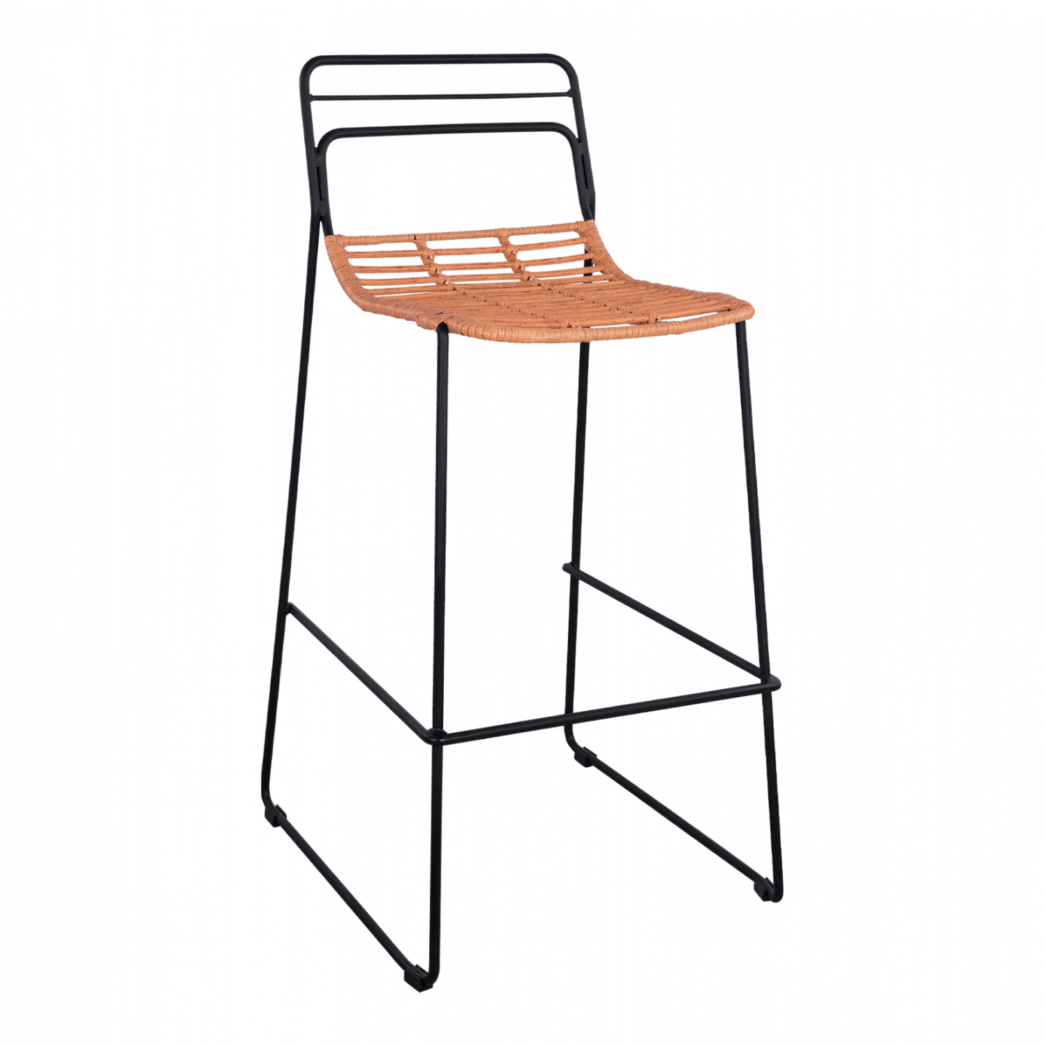 ΣΚΑΜΠΟ ΜΕΤΑΛΛΙΚΟ ALLEGRA ΜΕ WICKER ΣΕ ΜΠΕΖ ΑΠΟΧΡΩΣΗ 48x53x100 εκ. 1