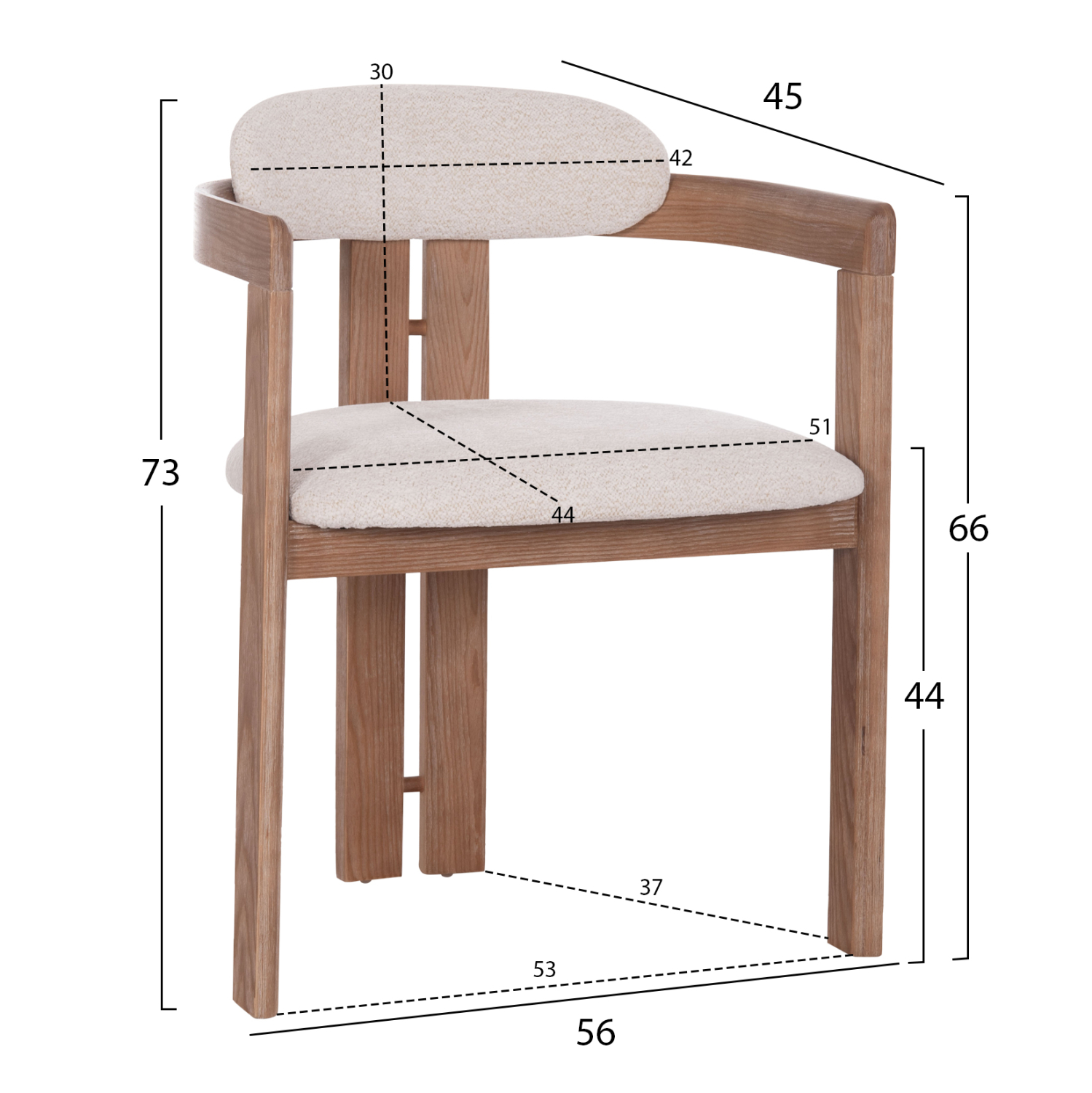 ΠΟΛΥΘΡΟΝΑ ΤΡΑΠΕΖΑΡΙΑΣ KALL ΜΠΕΖ ΥΦΑΣΜΑ--ΜΑΤ WHITEWASH PLYWOOD 56x45x73Υεκ. 2