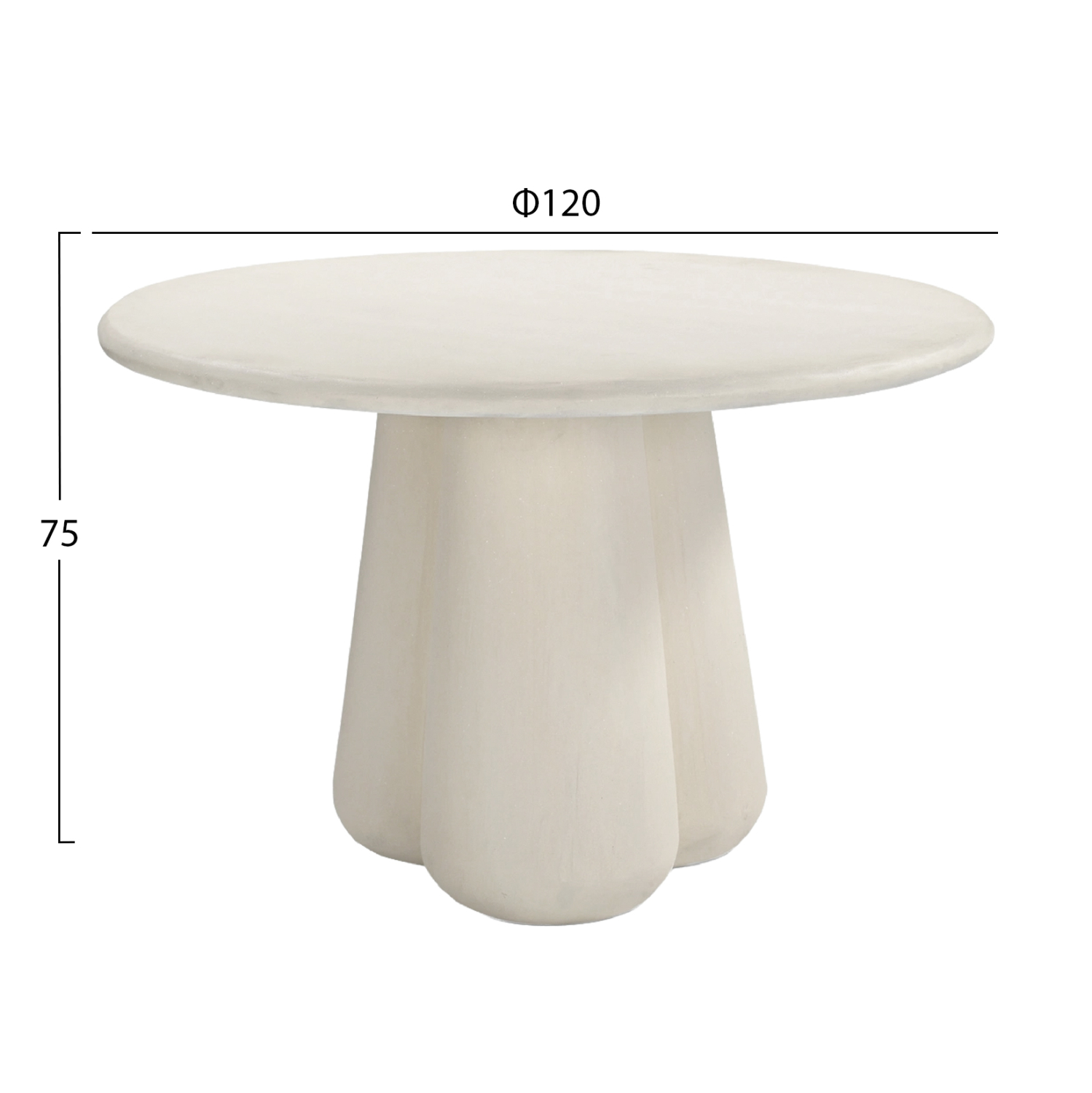 ΤΡΑΠΕΖΙ ΤΡΑΠΕΖΑΡΙΑΣ ΣΤΡΟΓΓΥΛΟ NAYU ΜΠΕΖ FIBER CEMENT Φ120x75Υεκ 2