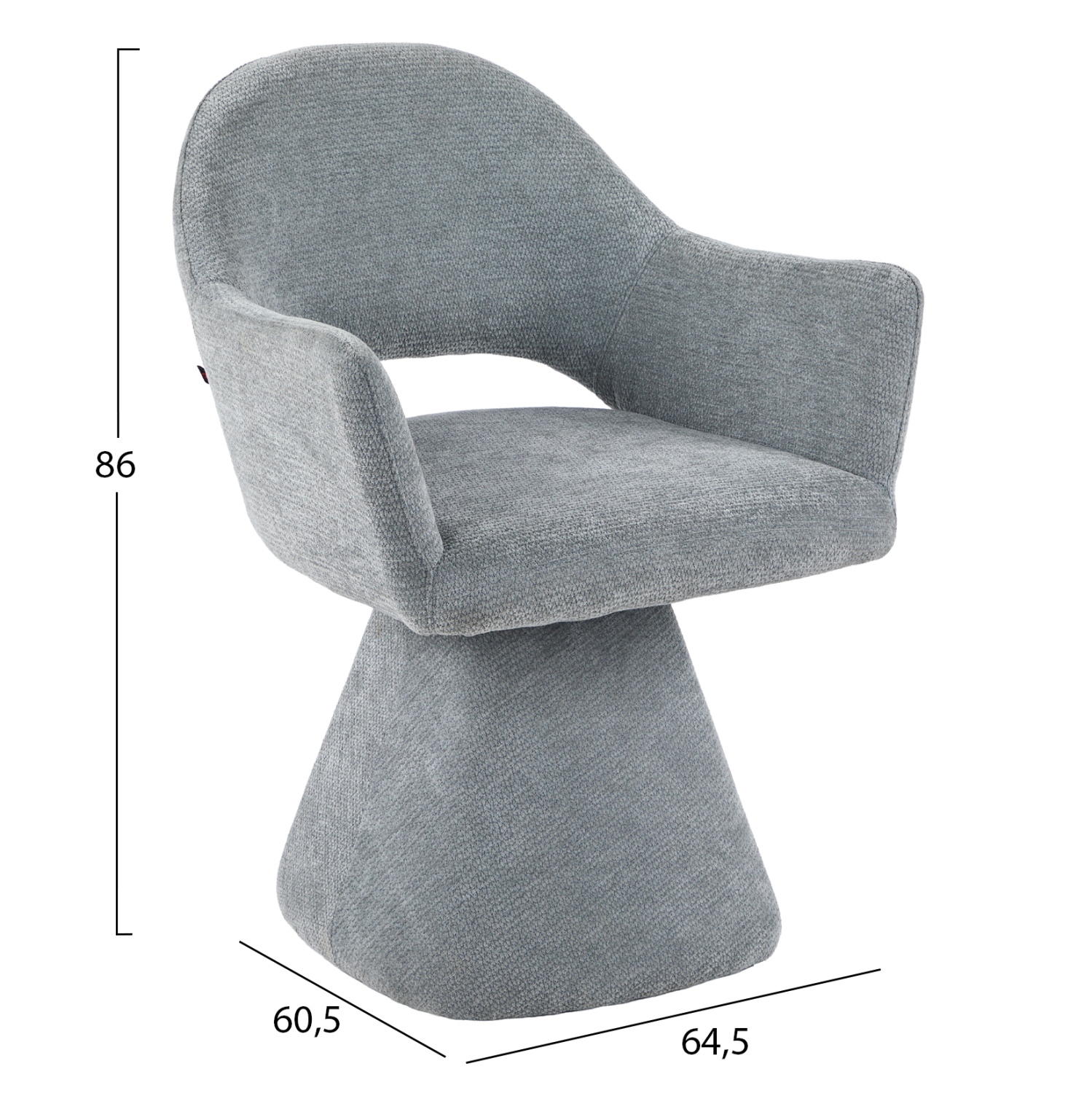 ΠΟΛΥΘΡΟΝΑ ΤΡΑΠΕΖΑΡΙΑΣ ΠΕΡΙΣΤΡΕΦΟΜΕΝΗ SIMA ΓΚΡΙ ΥΦΑΣΜΑ 64x61x84,5Υεκ 3