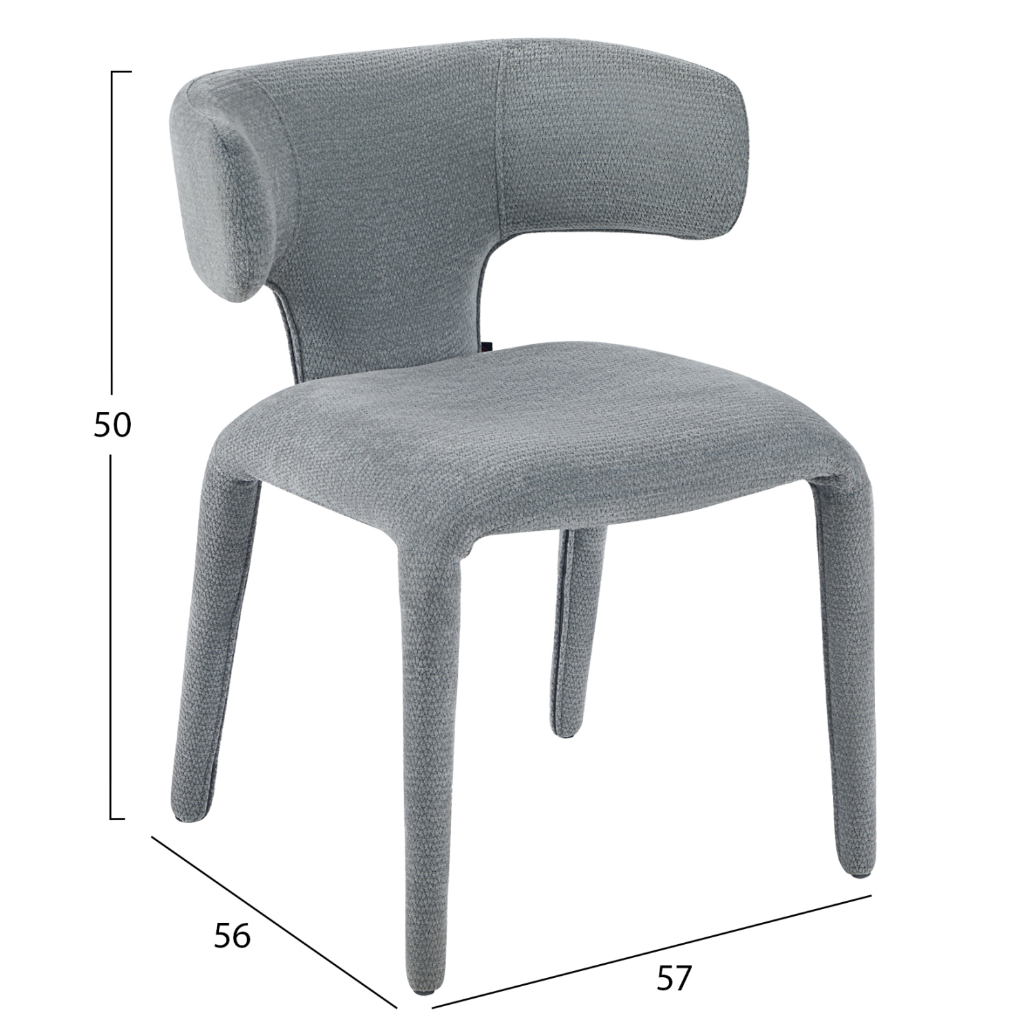 ΠΟΛΥΘΡΟΝΑ ΤΡΑΠΕΖΑΡΙΑΣ BIEN ΑΝΟΙΧΤΟ ΓΚΡΙ ΥΦΑΣΜΑ 49,5x55,5x76Υ εκ. 3