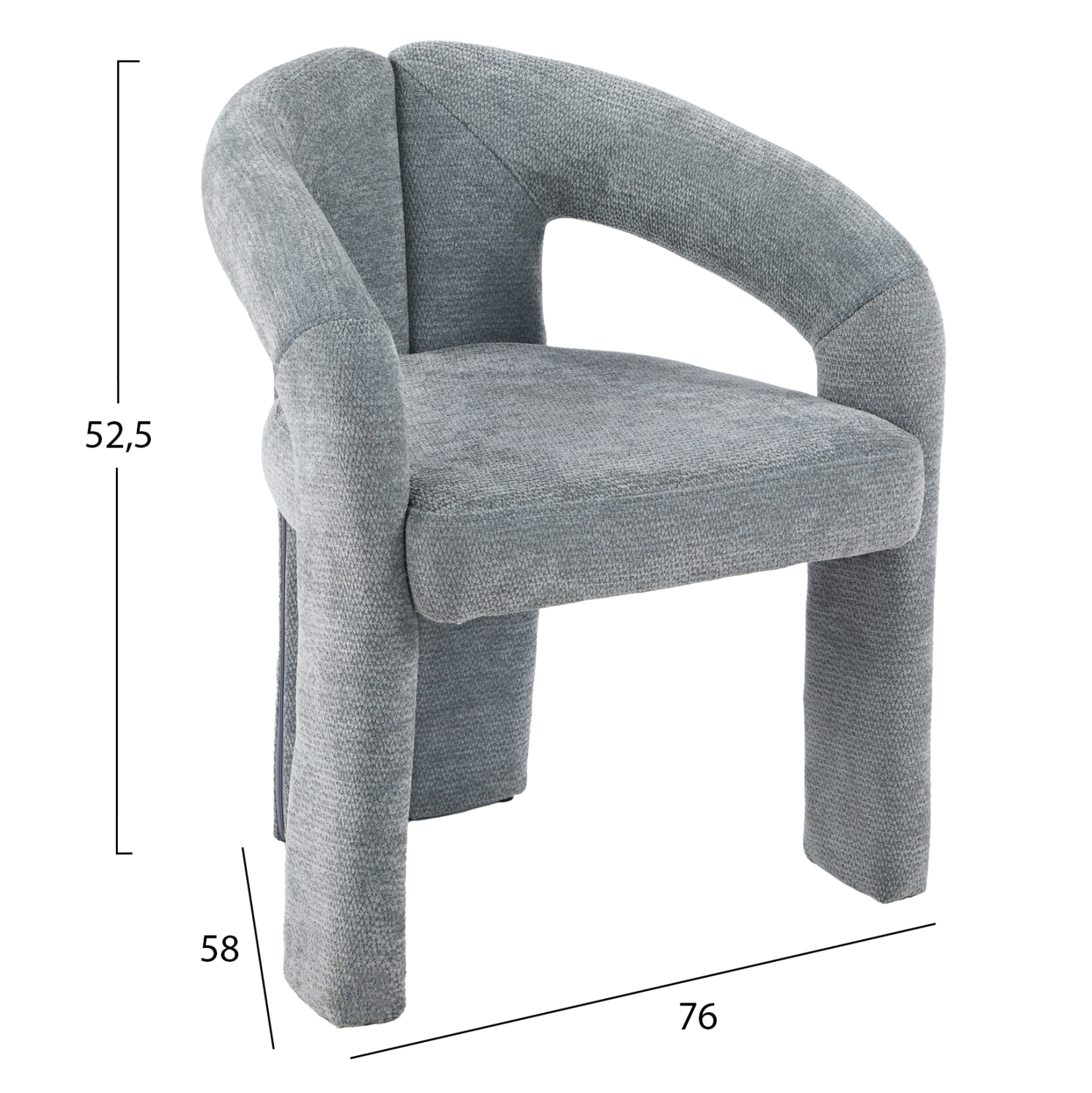 ΠΟΛΥΘΡΟΝΑ ΤΡΑΠΕΖΑΡΙΑΣ NEZA ΑΝΟΙΧΤΟ ΓΚΡΙ ΥΦΑΣΜΑ 64x60x76,5Υεκ 2