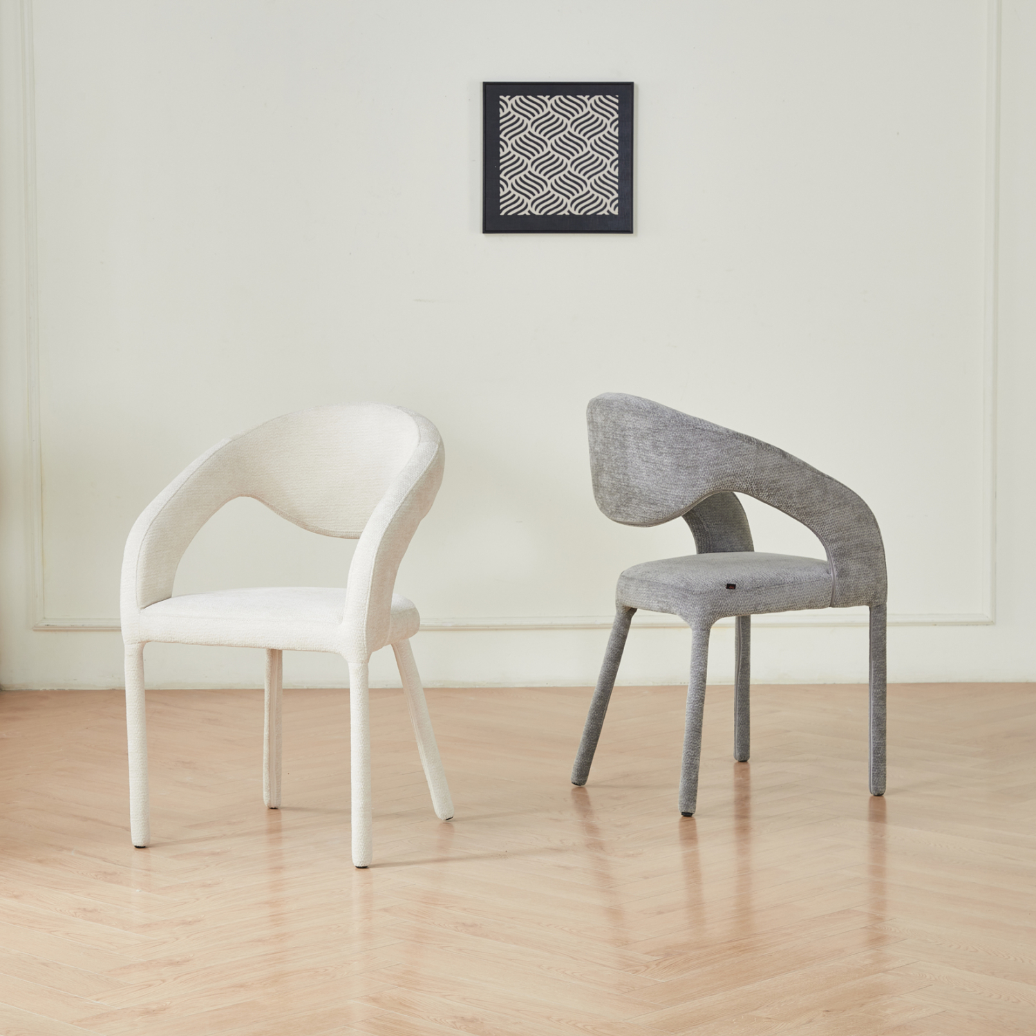 ΠΟΛΥΘΡΟΝΑ ΤΡΑΠΕΖΑΡΙΑΣ OFILIA ΑΝΟΙΧΤΟ ΓΚΡΙ ΥΦΑΣΜΑ 58x54,5x85,5Υεκ 2