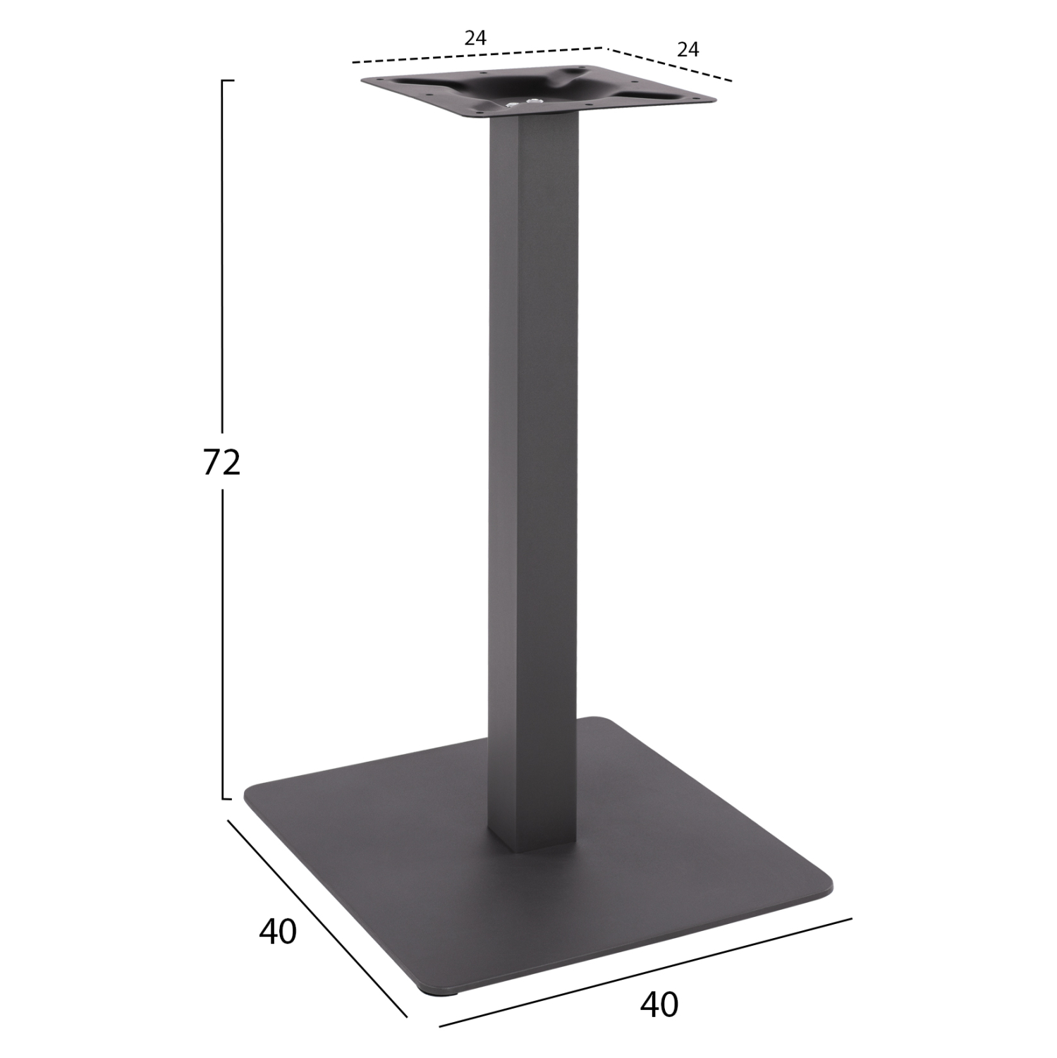ΒΑΣΗ ΜΕΤΑΛΛΙΚΗ ΓΚΡΙ 40X40X72Υεκ. 2