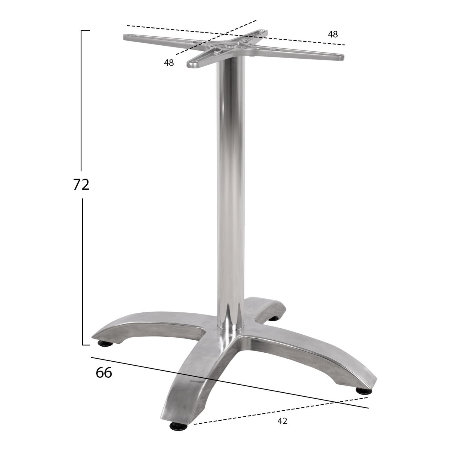 ΒΑΣΗ ΑΛΟΥΜΙΝΙΟΥ ΧΡΩΜΙΟΥ 66Χ66Χ72Υεκ. ΜΕ ΣΤΑΥΡΟ 48Χ48εκ. 2